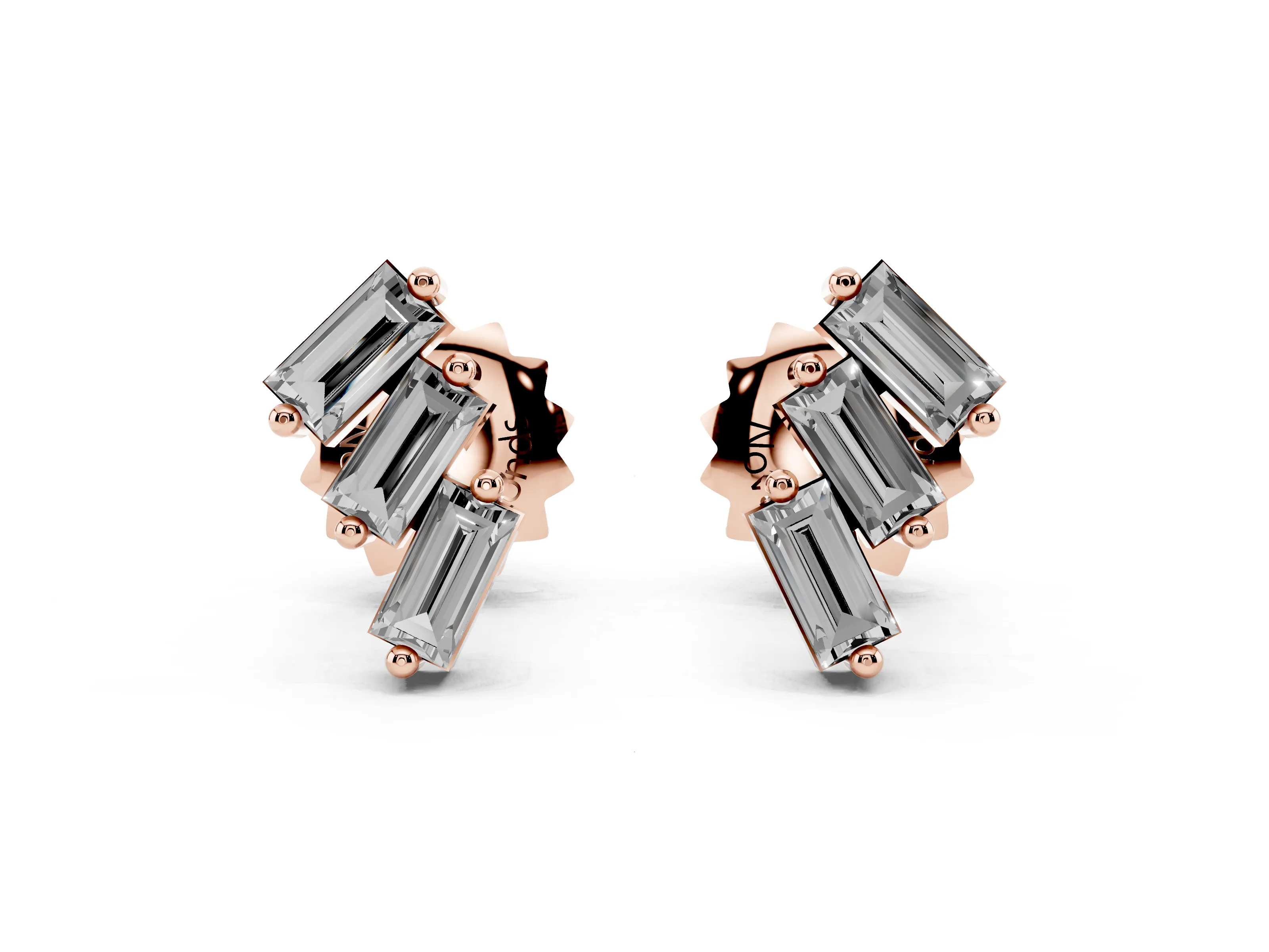 Lab-Grown Diamond Three Stone Earrings