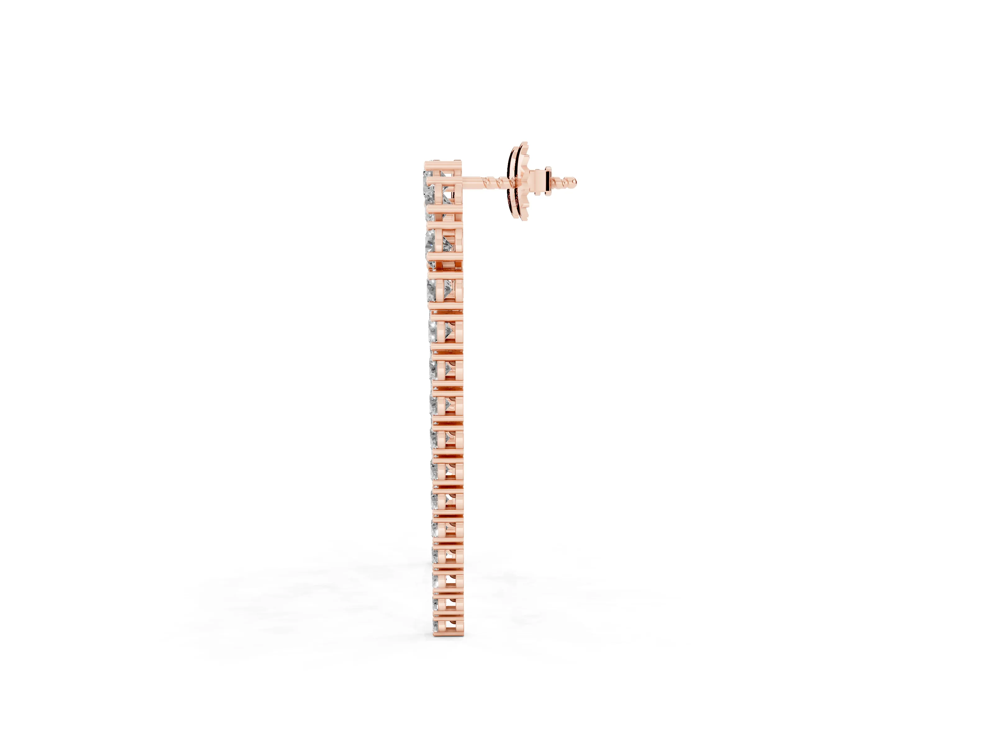 Round Lab-Grown Diamond Graduated Arch Drop Earrings | Uneven Legs | Rose Gold