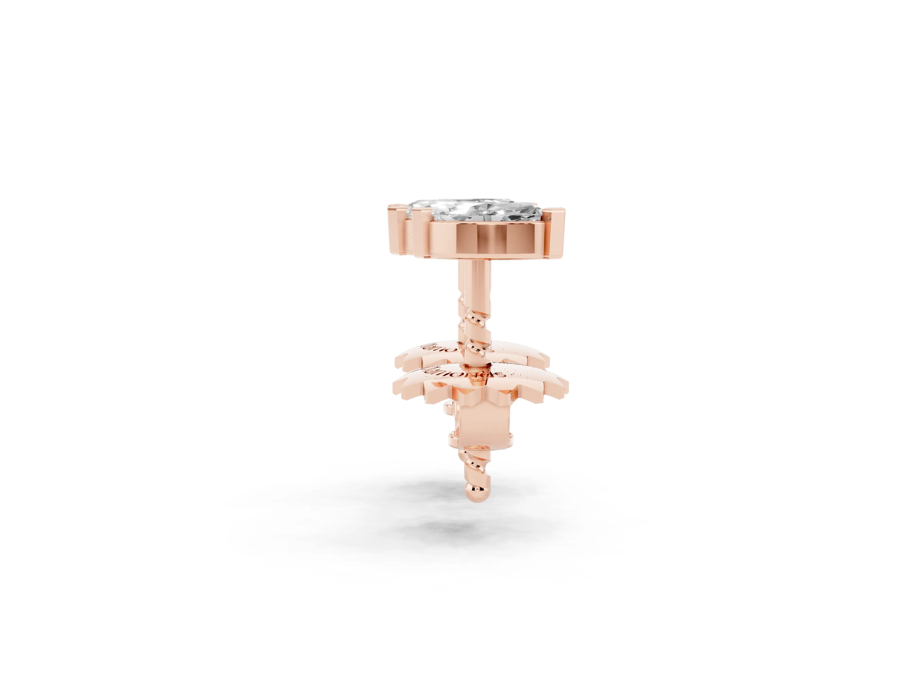 Marquise Lab-Grown Diamond Staggered Two Stone Stud Earrings | V-Tip Prongs | Rose Gold
