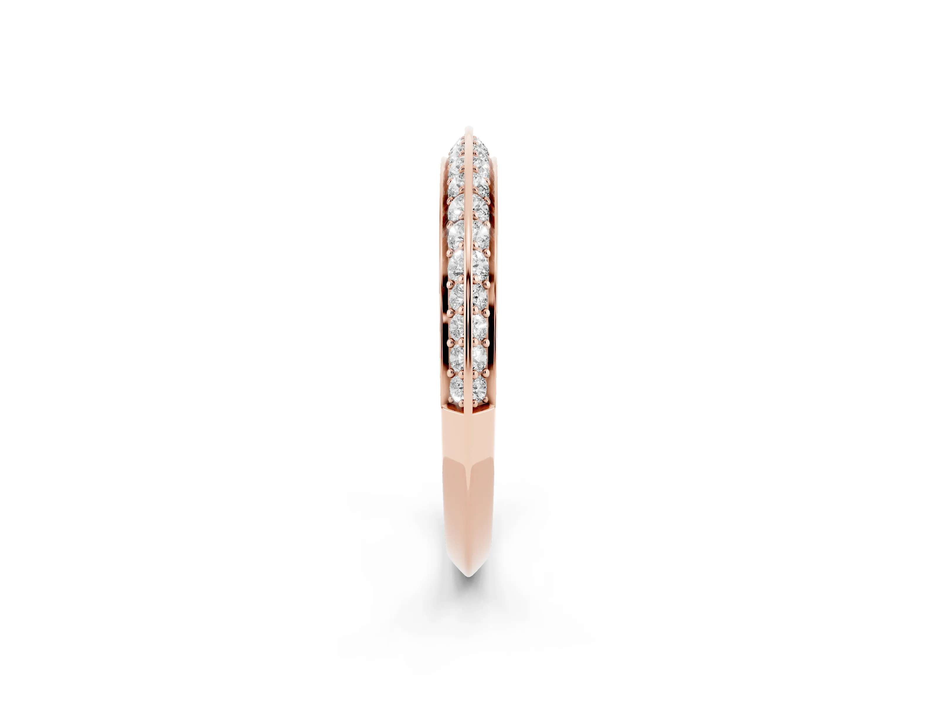 Round Diamond Double Row Pavé Eternity Band Set in Rose gold with Channel Setting