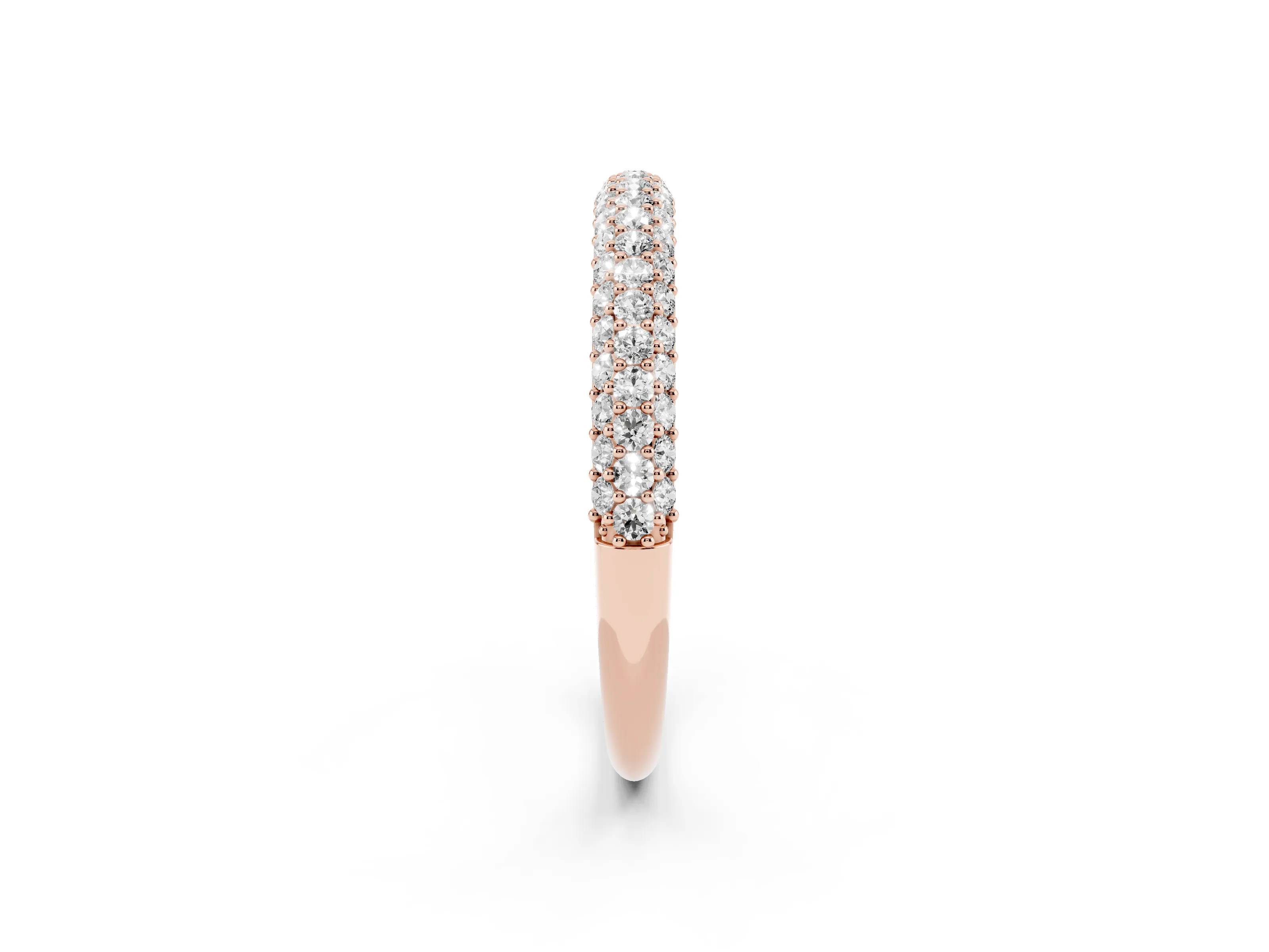 Round Diamond Pavé Eternity Band Set in Rose gold with Full Circle Row