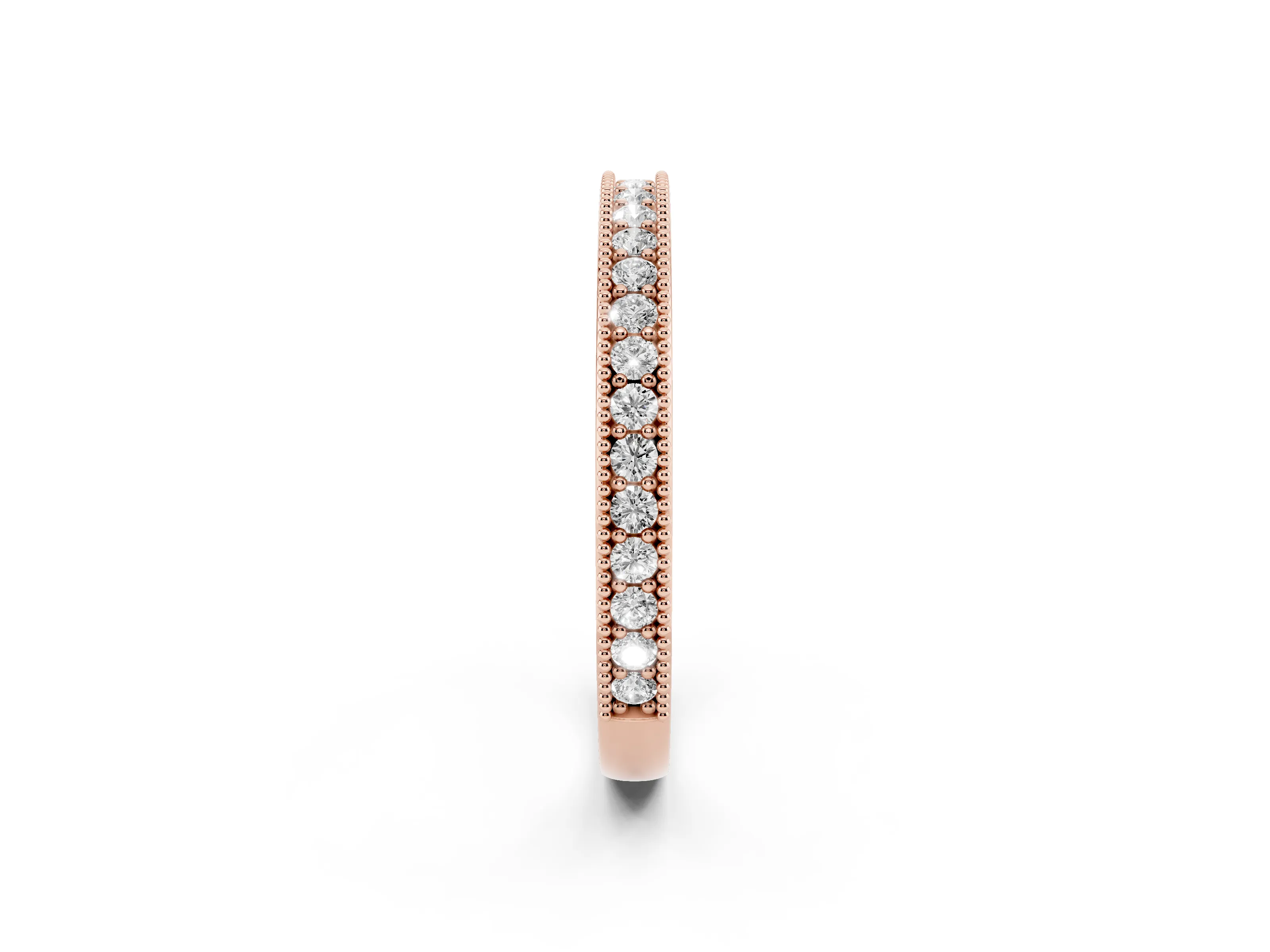 Round Diamond Pavé Eternity Band Set in Rose gold with Milgrain Edge Trim