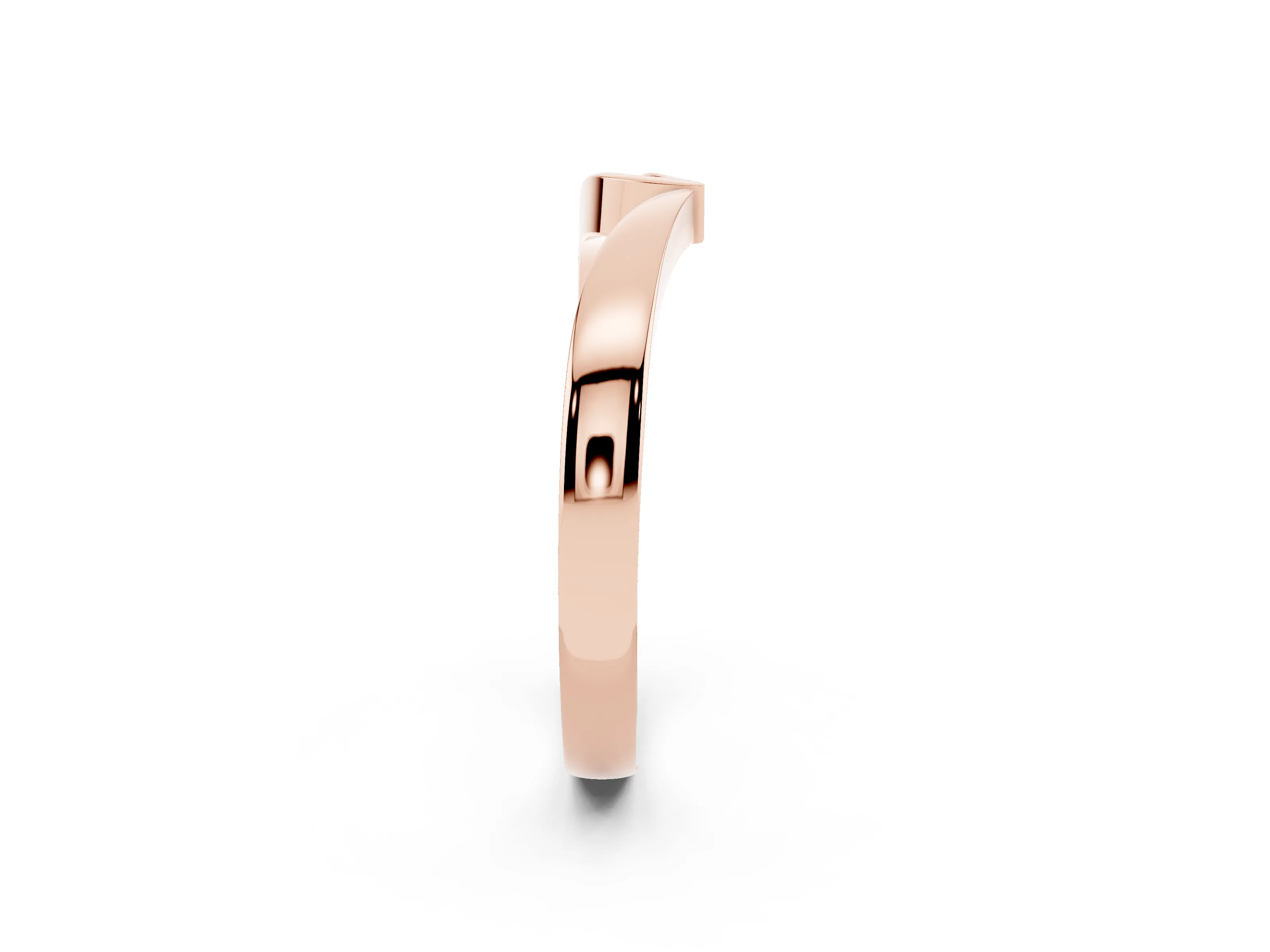 Round Diamond Contour Band Set in Rose gold with Polished Channel Setting