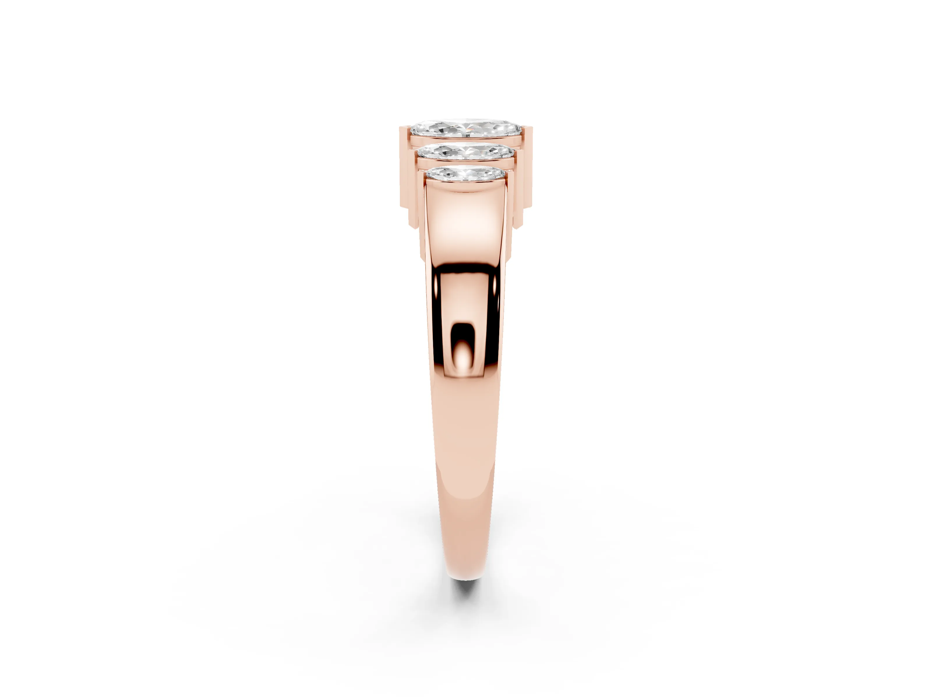 Marquise Diamond Five-Stone Band Set in Rose gold with Bar Setting