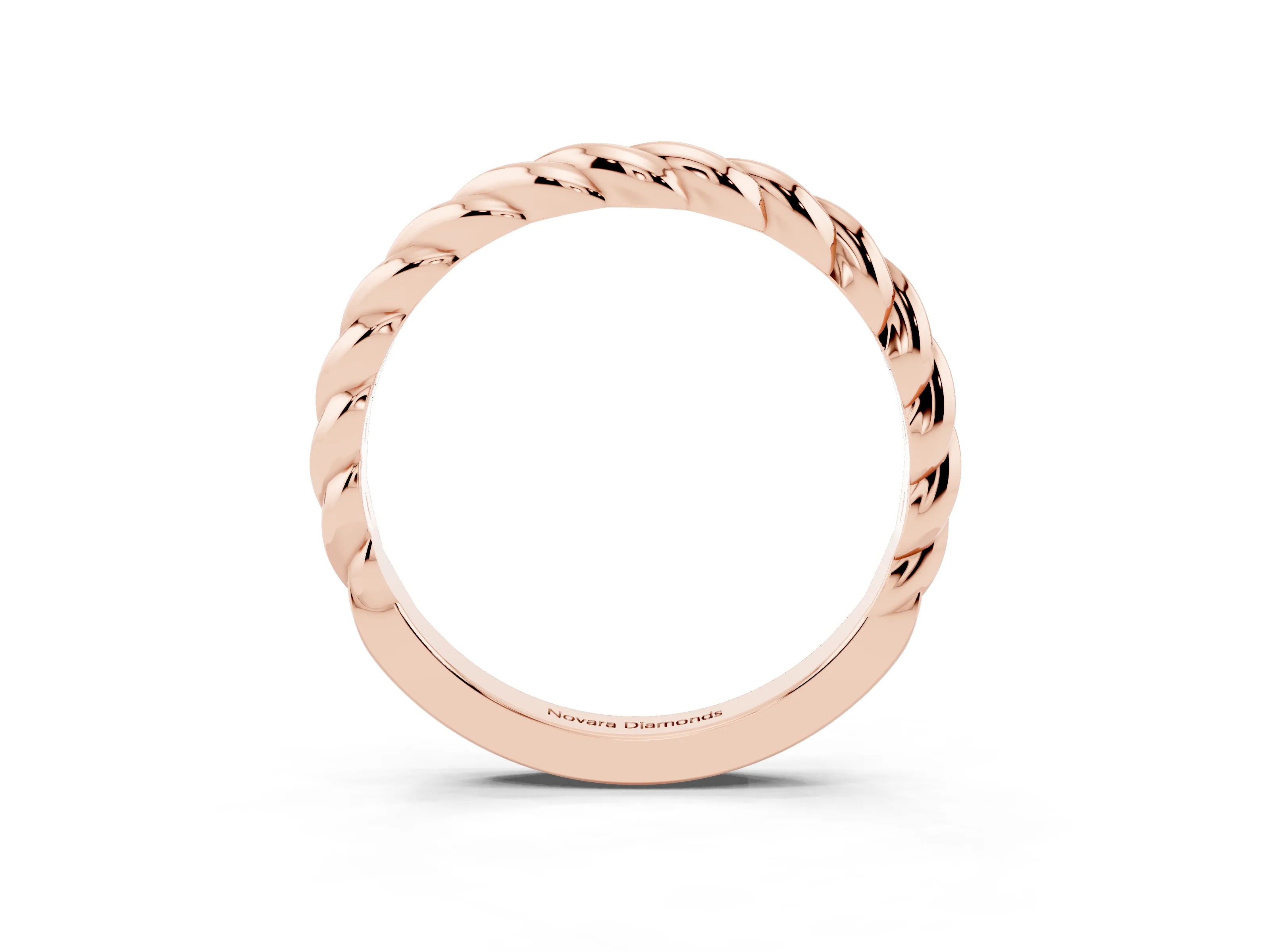 Marquise Diamond Twist Eternity Band Set in Rose gold with Bezel Setting