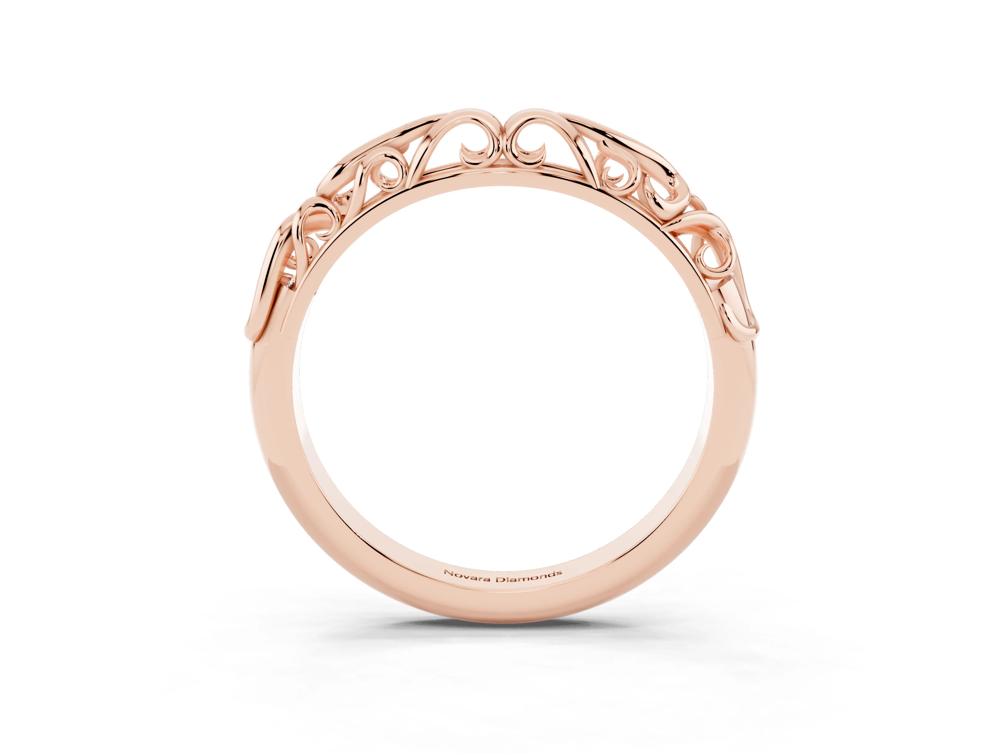 Twisted Vine Filigree Band Set in Rose gold