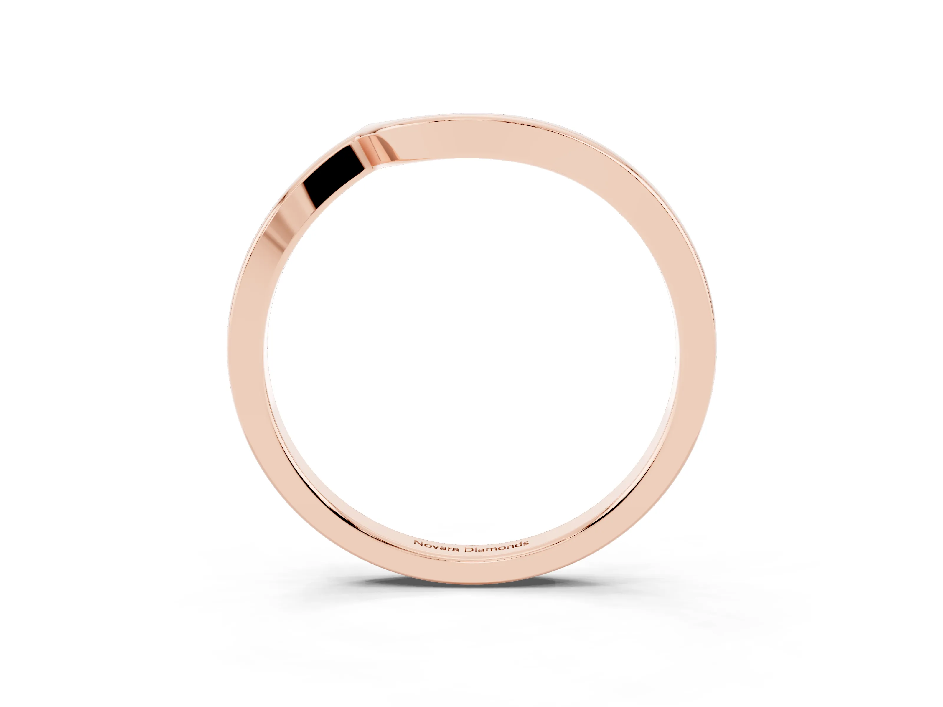 Round Diamond Curved Solitaire Band Set in Rose gold with Prong Setting