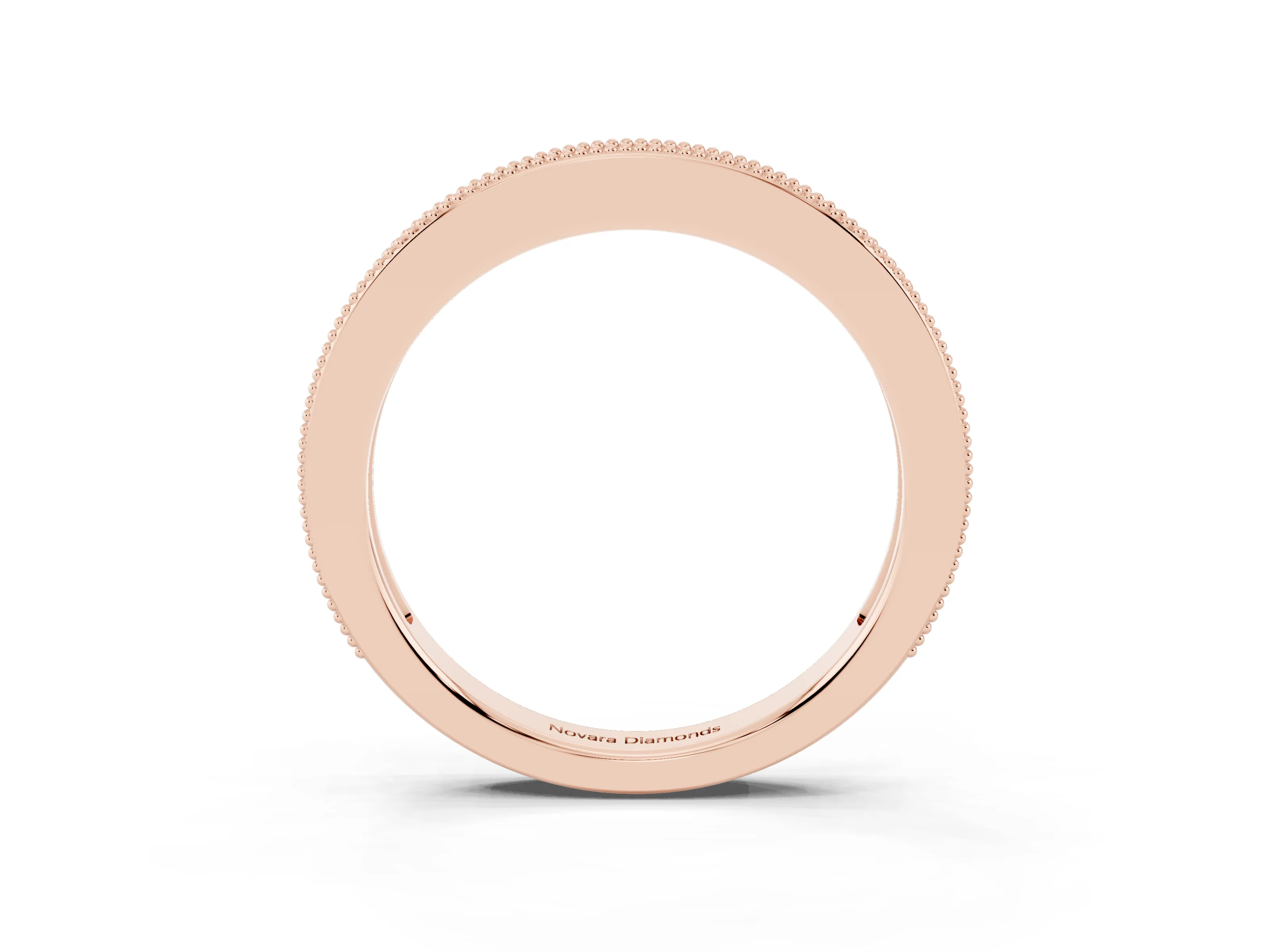 Round Diamond Pavé Eternity Band Set in Rose gold with Milgrain Edge Trim