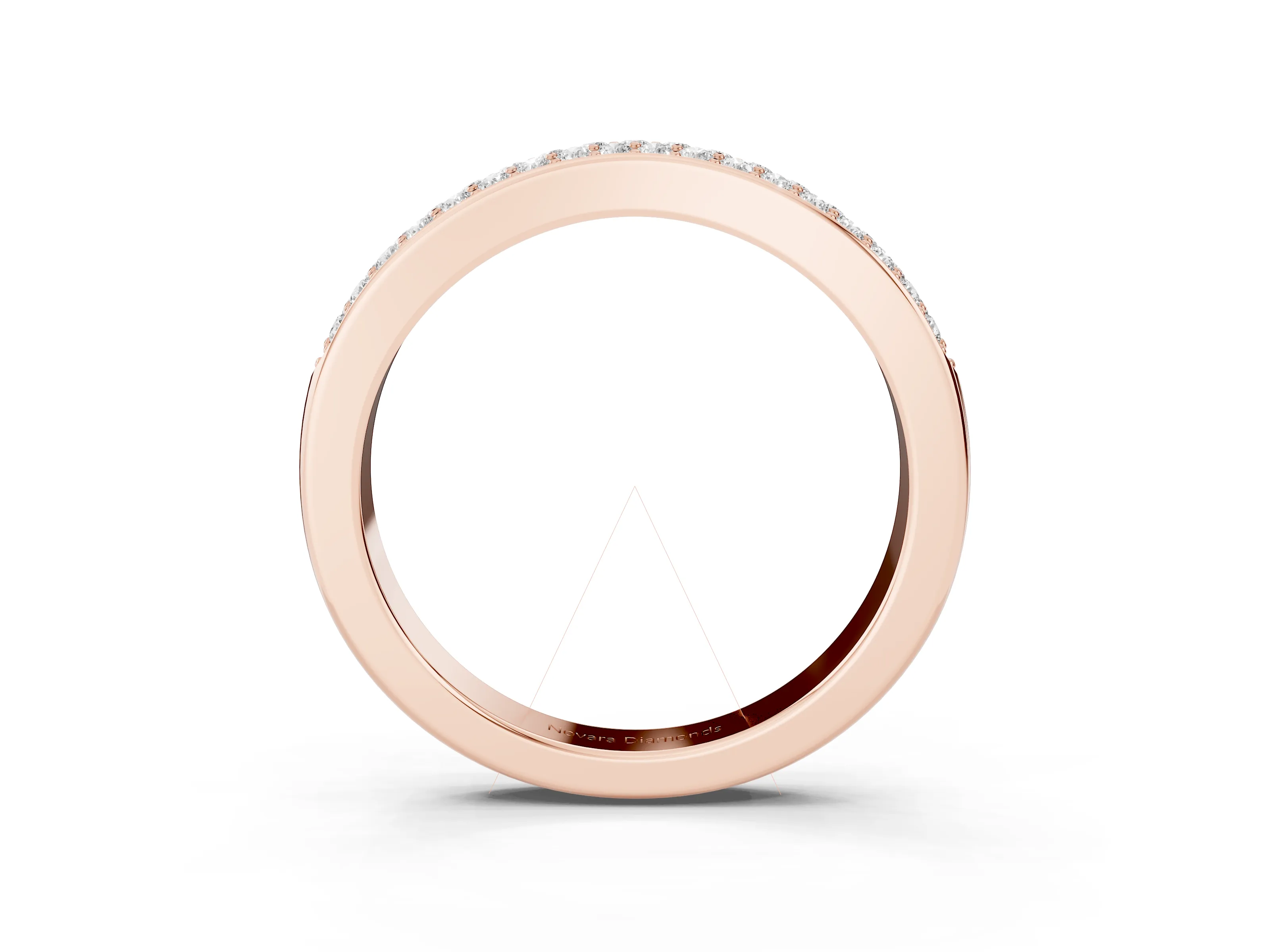 Round Diamond Pavé Contour Band Set in Rose gold