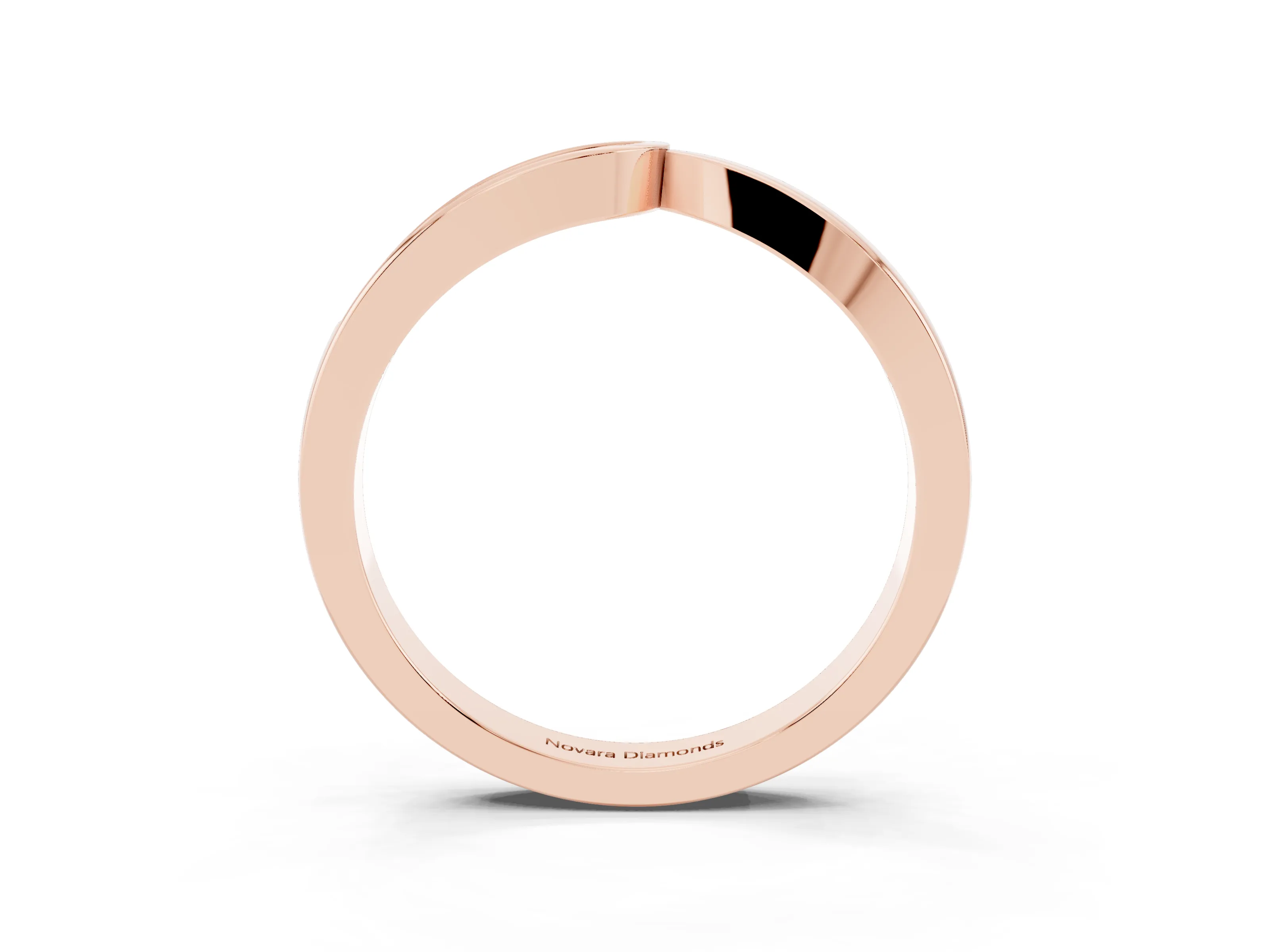 Round Diamond Contour Band Set in Rose gold with Polished Channel Setting