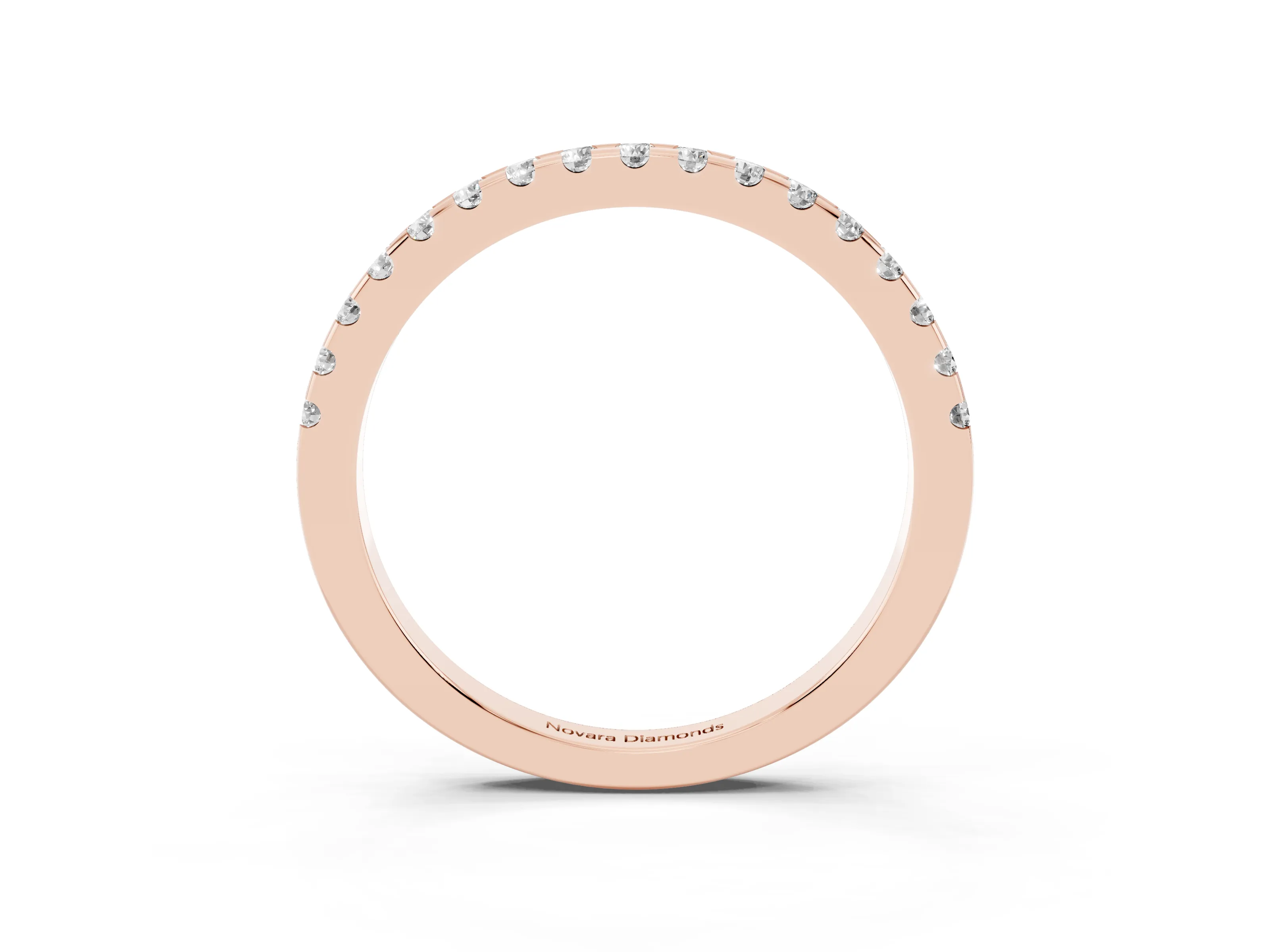 Round Diamond Eternity Band Set in Rose gold with Pavé Micro Prong Setting