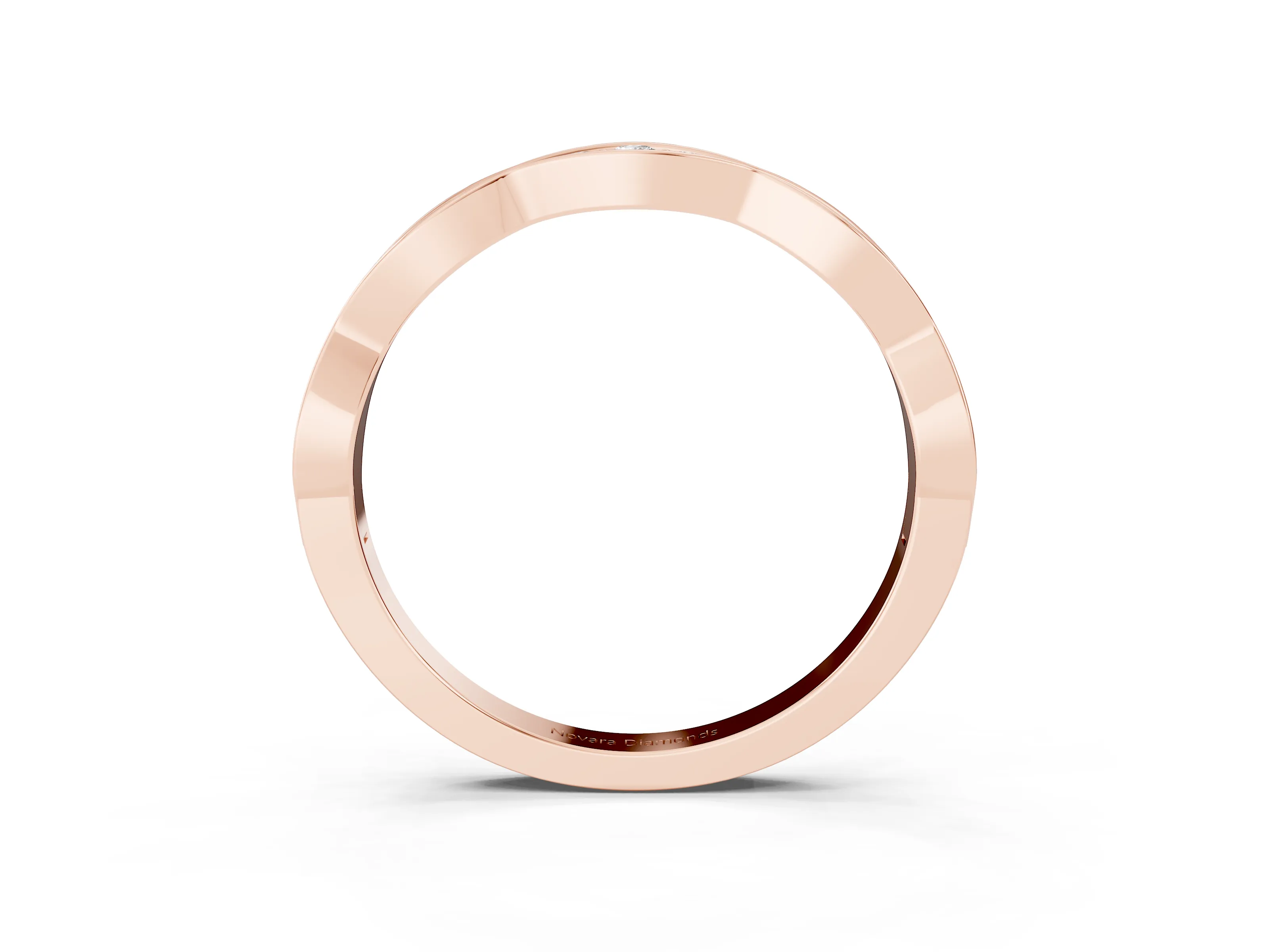 Round Diamond Scalloped Pavé Eternity Band Set in Rose gold