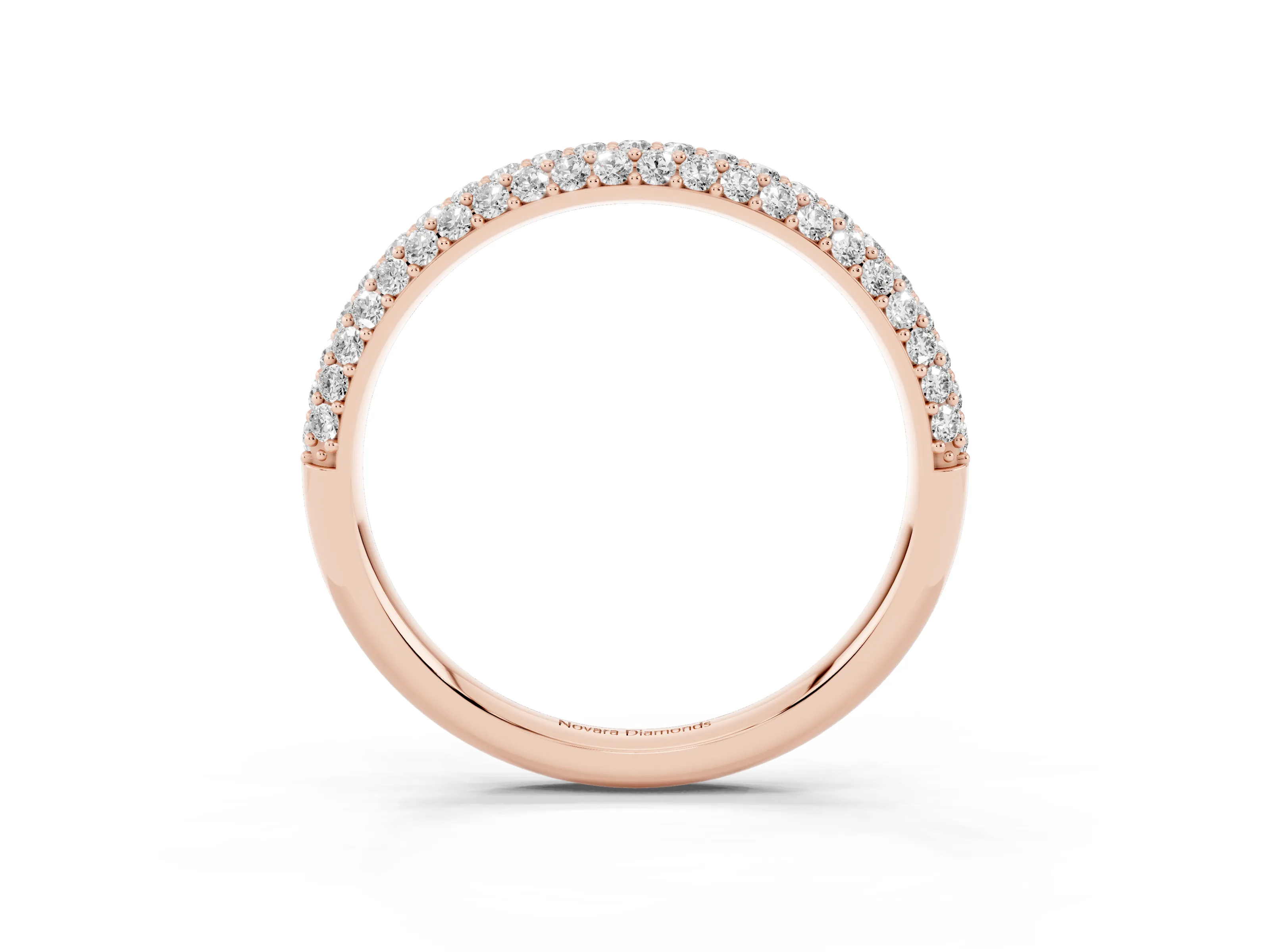 Round Diamond Pavé Eternity Band Set in Rose gold with Full Circle Row