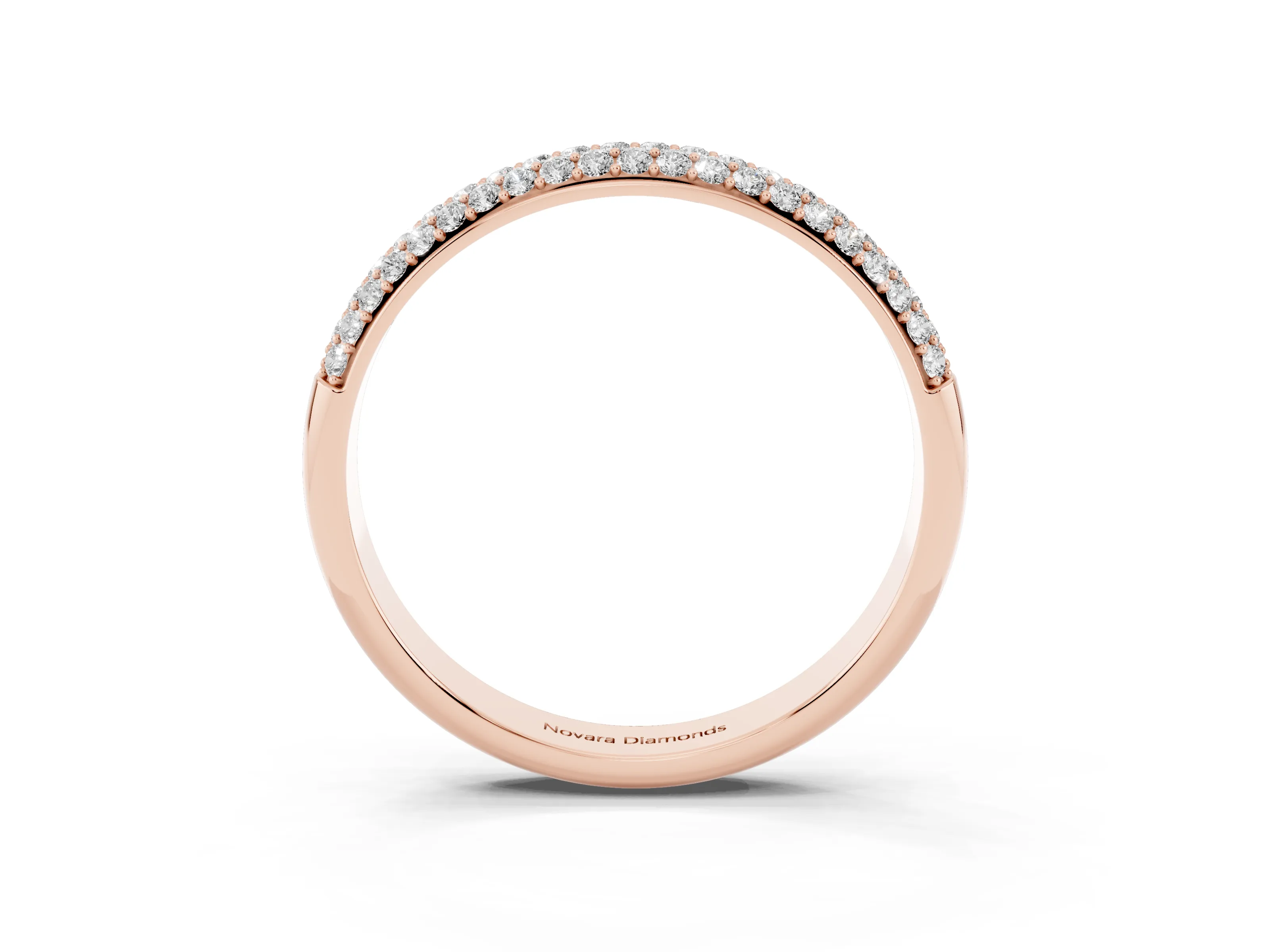 Round Diamond Pavé Eternity Band Set in Rose gold with All-Around Stones