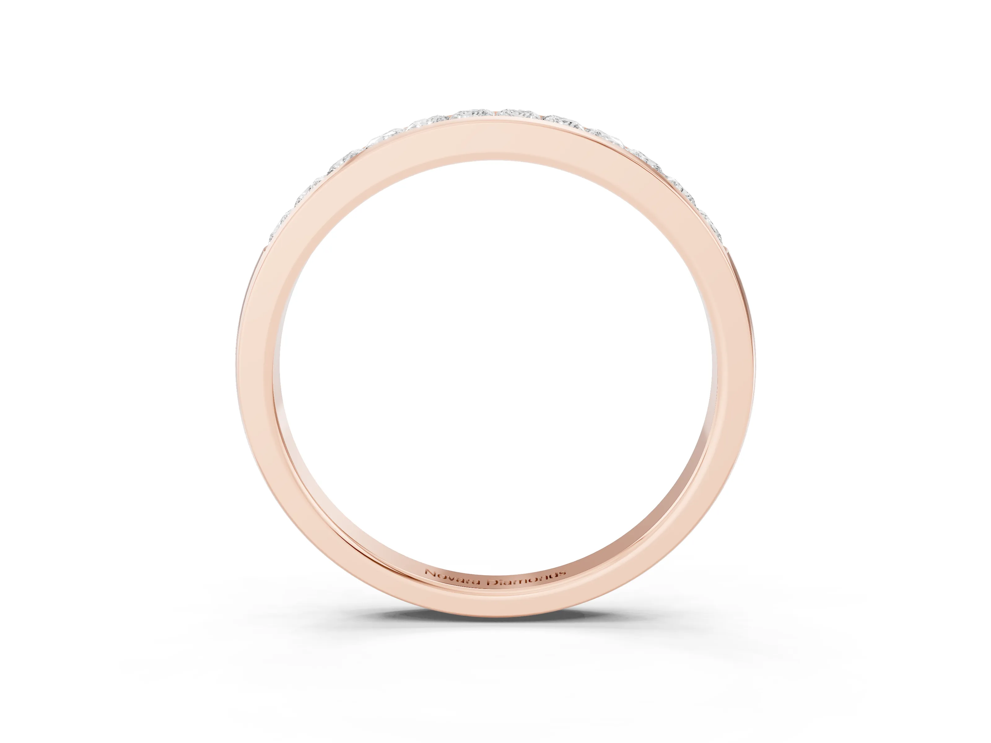 Princess Diamond Full Eternity Band Set in Rose gold with Channel Setting