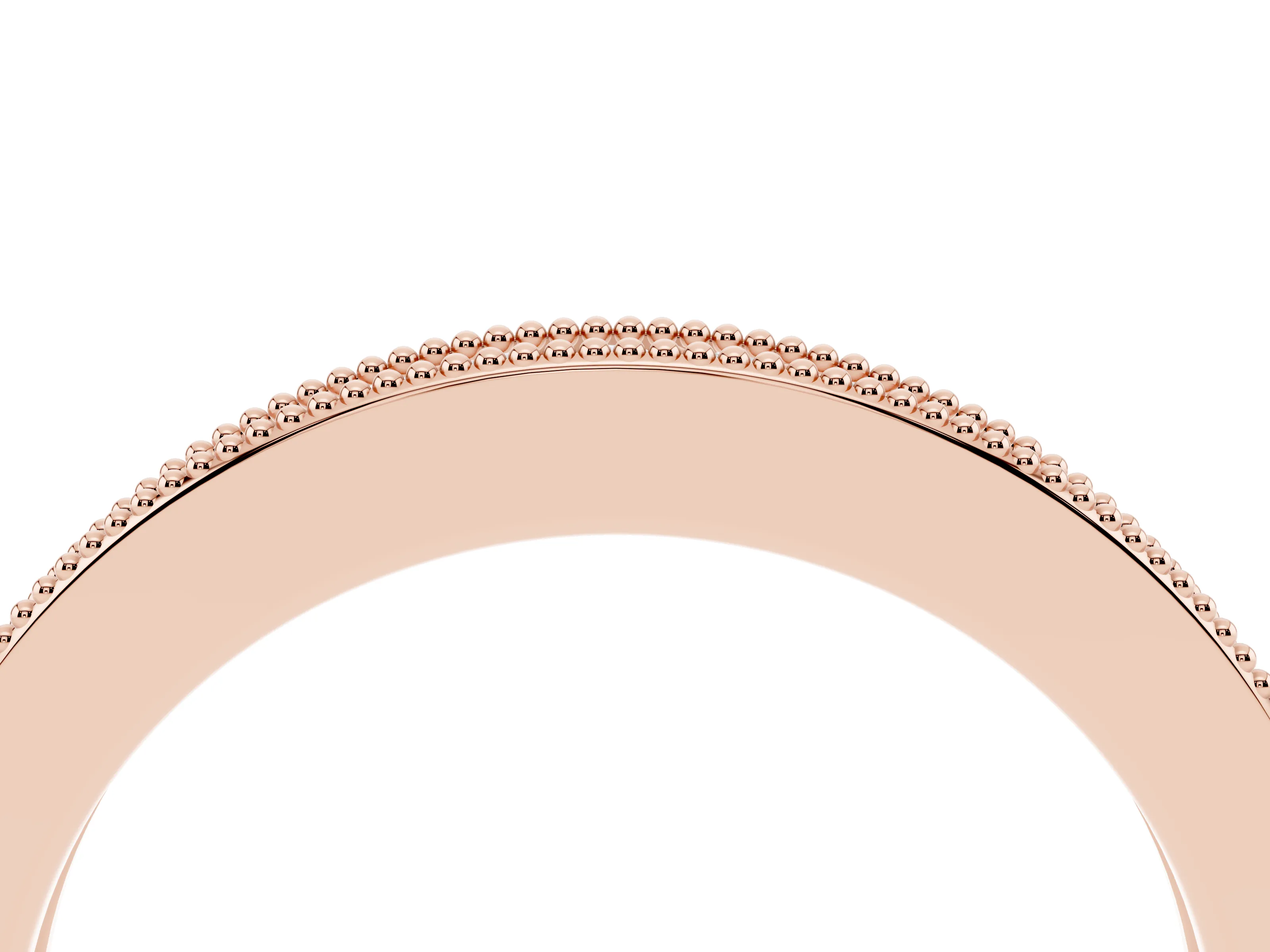 Round Diamond Pavé Eternity Band Set in Rose gold with Milgrain Edge Trim