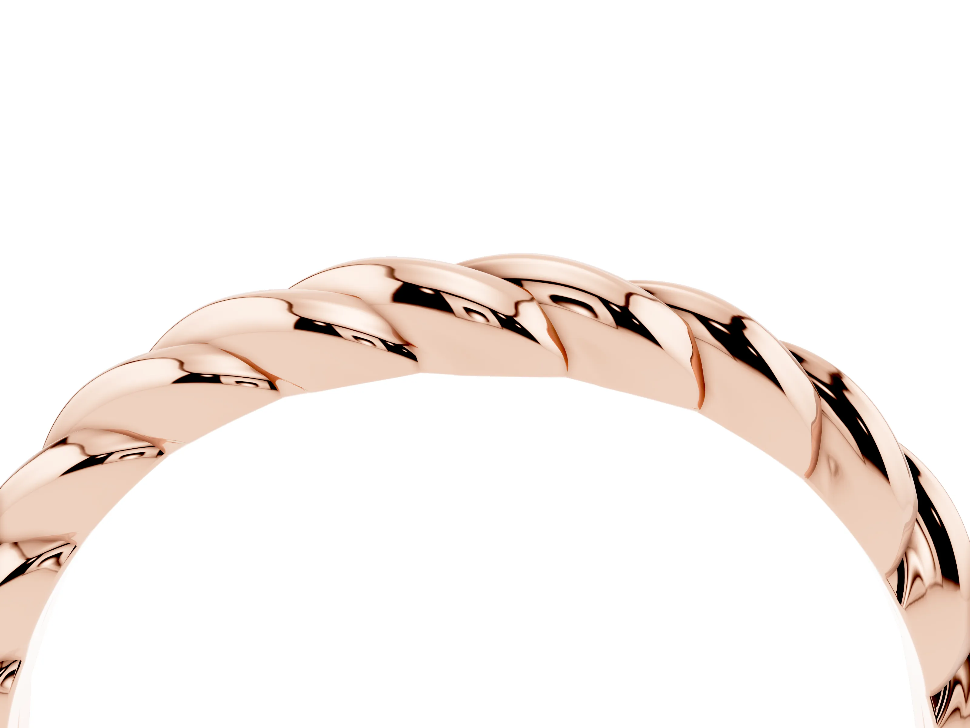 Marquise Diamond Twist Eternity Band Set in Rose gold with Bezel Setting