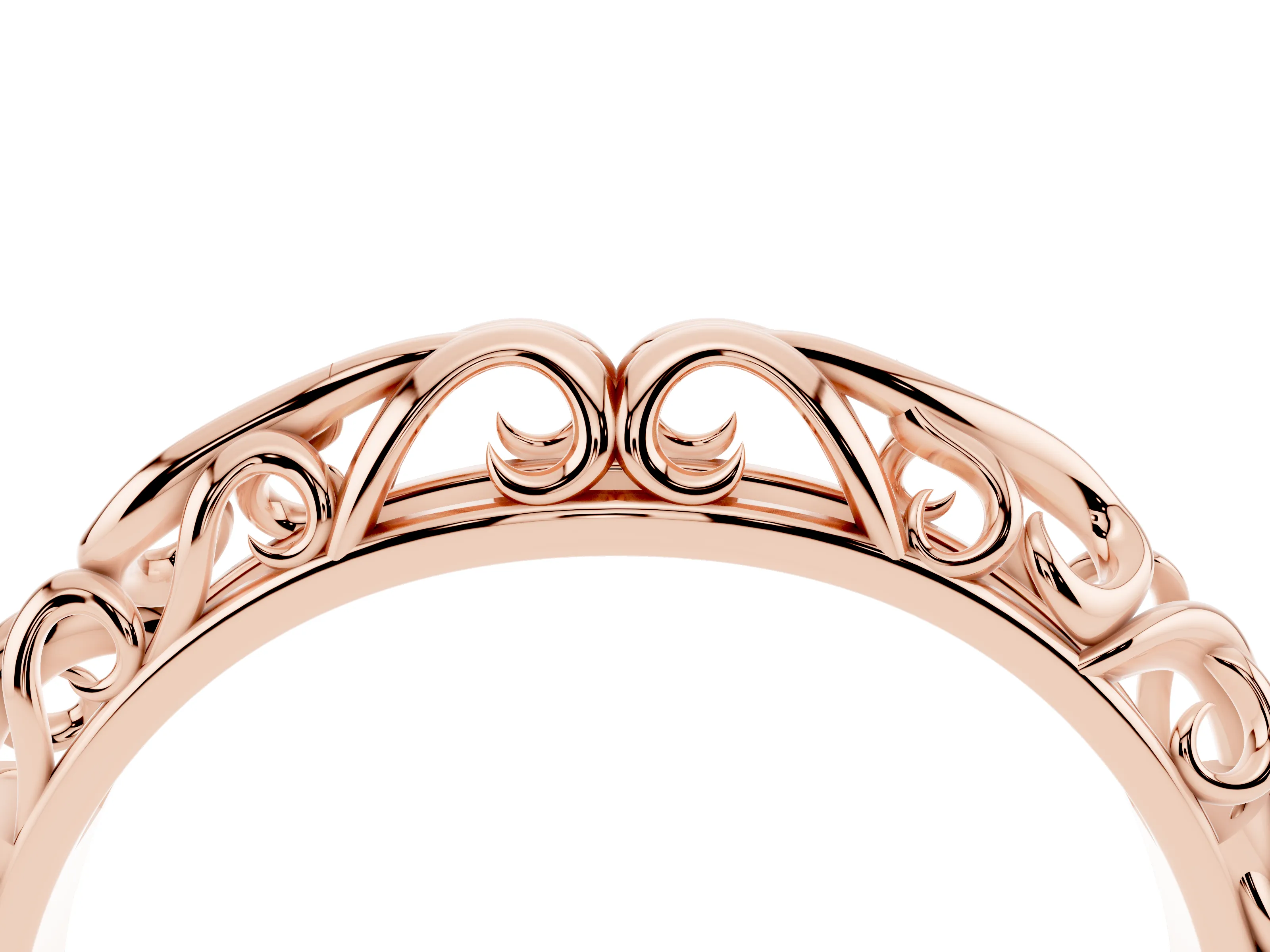 Twisted Vine Filigree Band Set in Rose gold