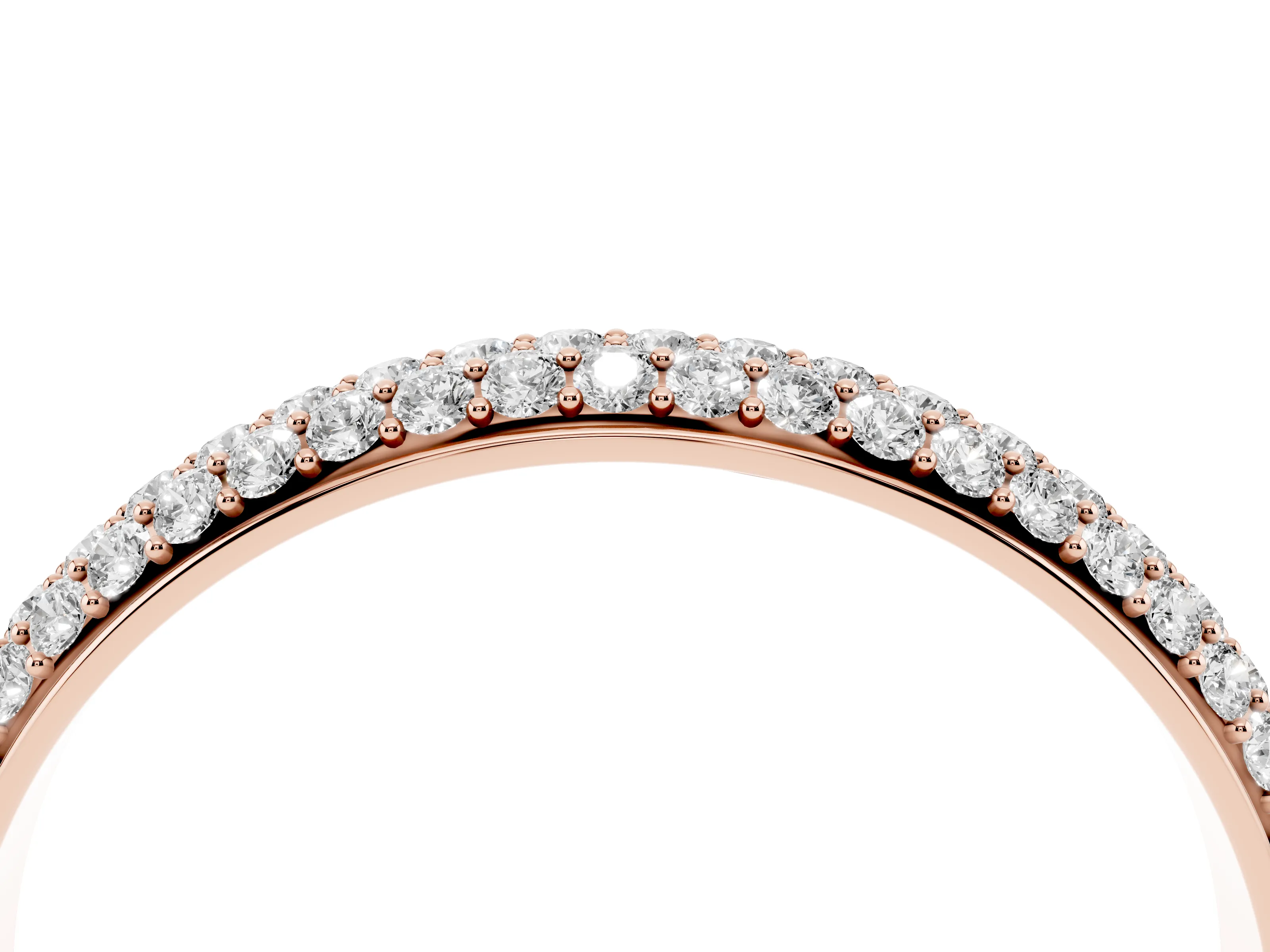 Round Diamond Pavé Eternity Band Set in Rose gold with All-Around Stones