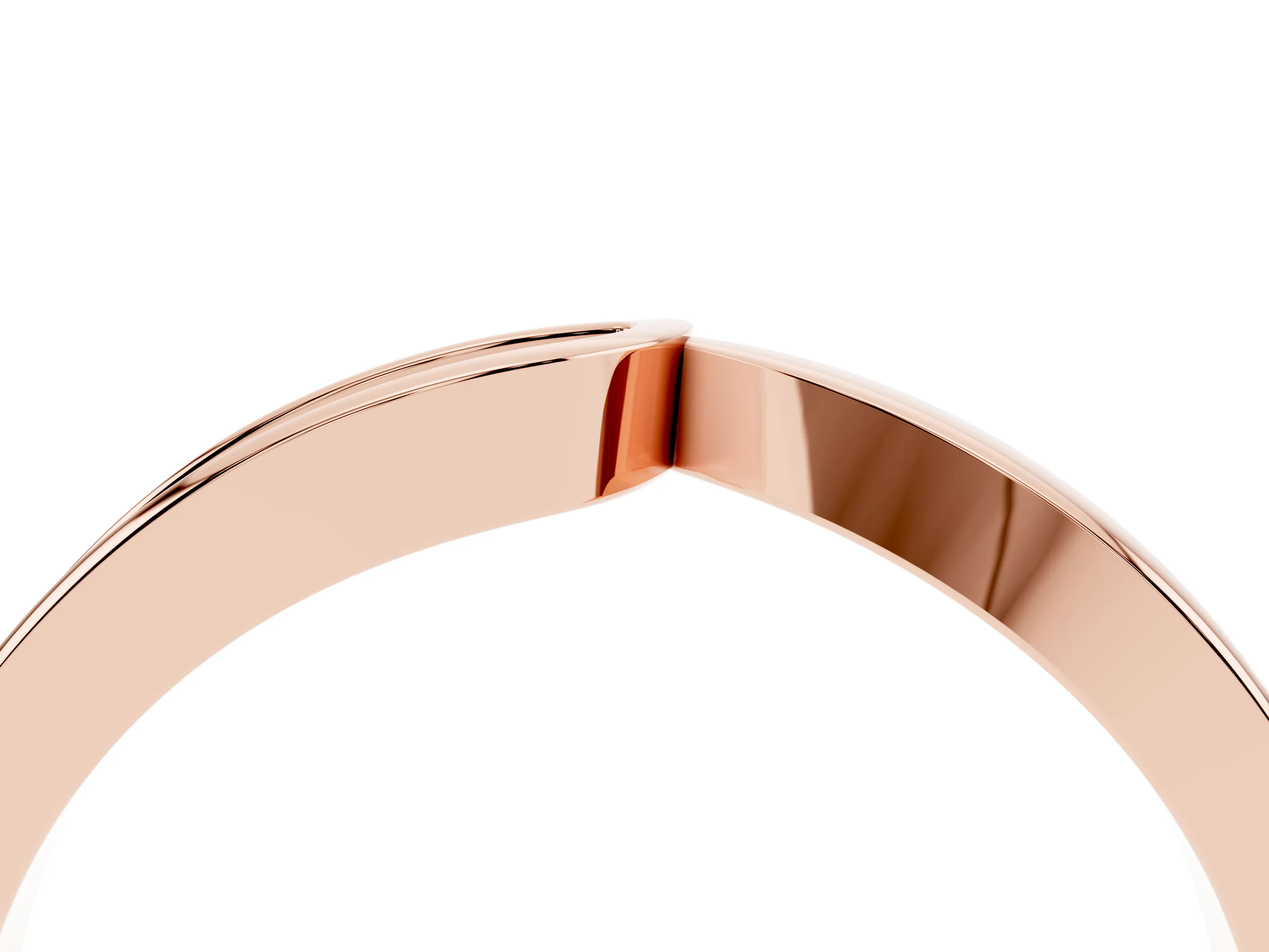 Round Diamond Contour Band Set in Rose gold with Polished Channel Setting