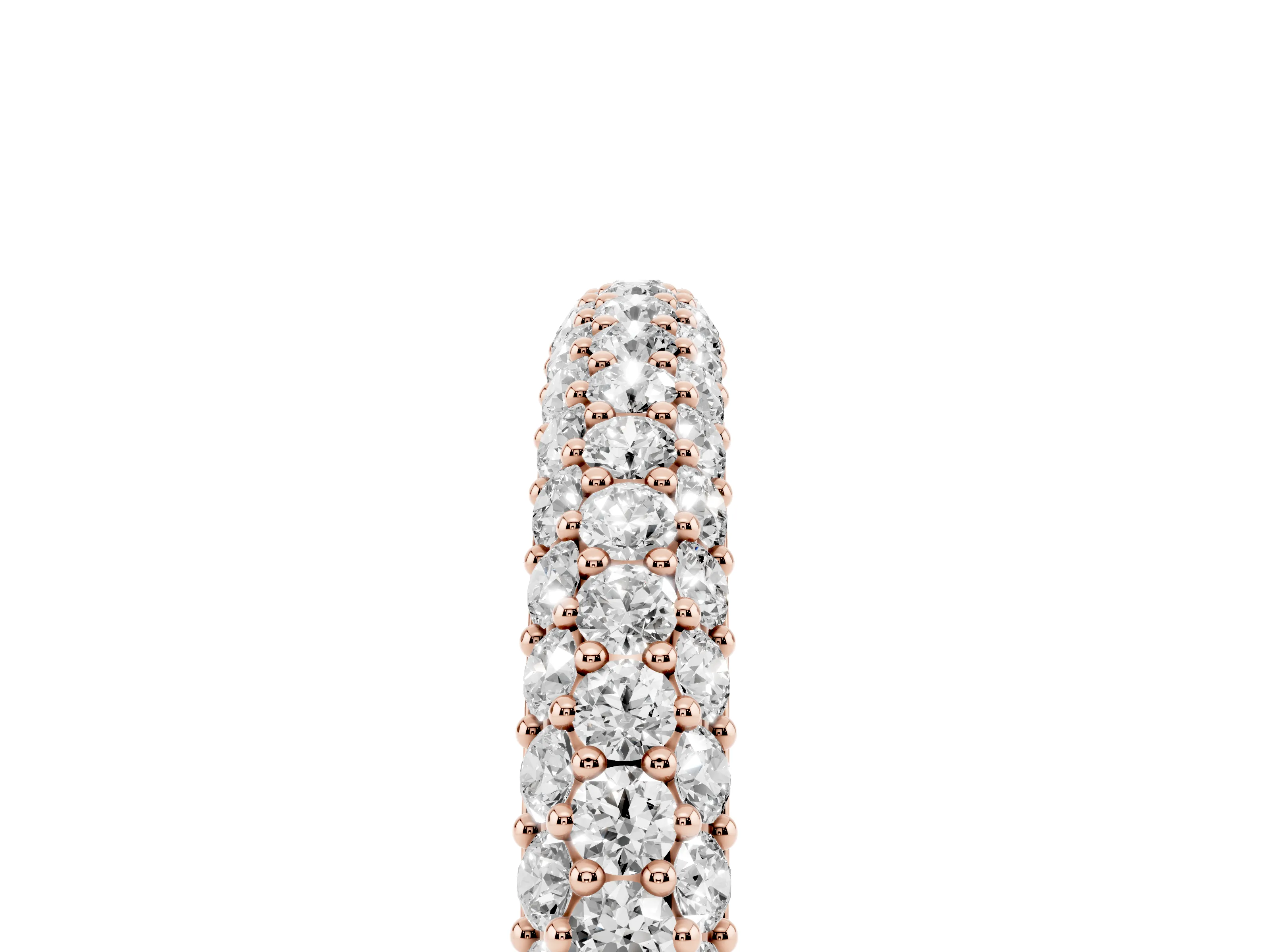 Round Diamond Pavé Eternity Band Set in Rose gold with Full Circle Row