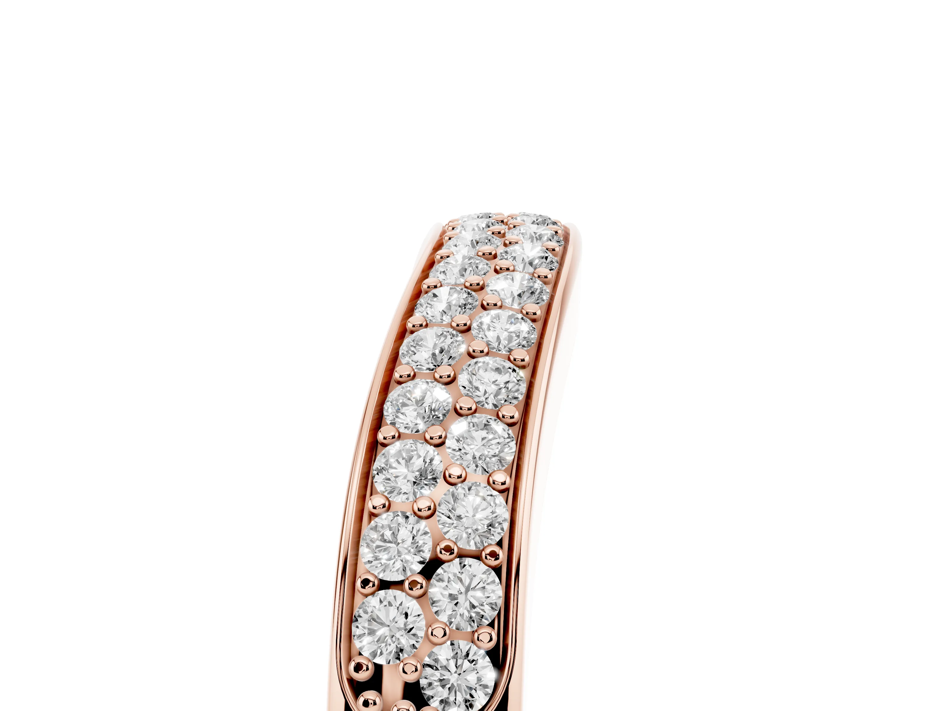 Round Diamond Pavé Contour Band Set in Rose gold