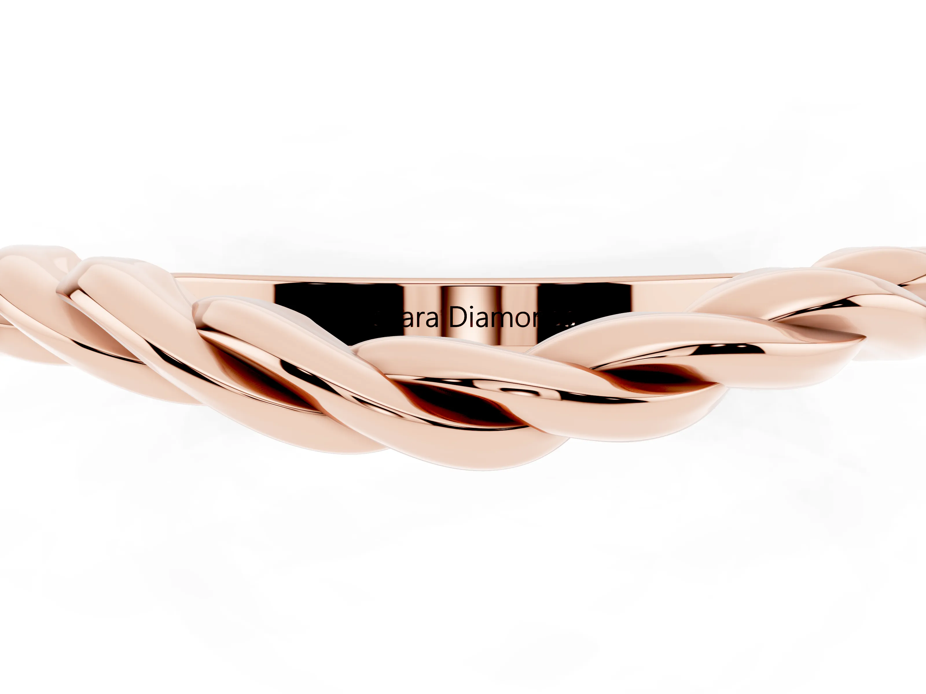 Marquise Diamond Twist Eternity Band Set in Rose gold with Bezel Setting