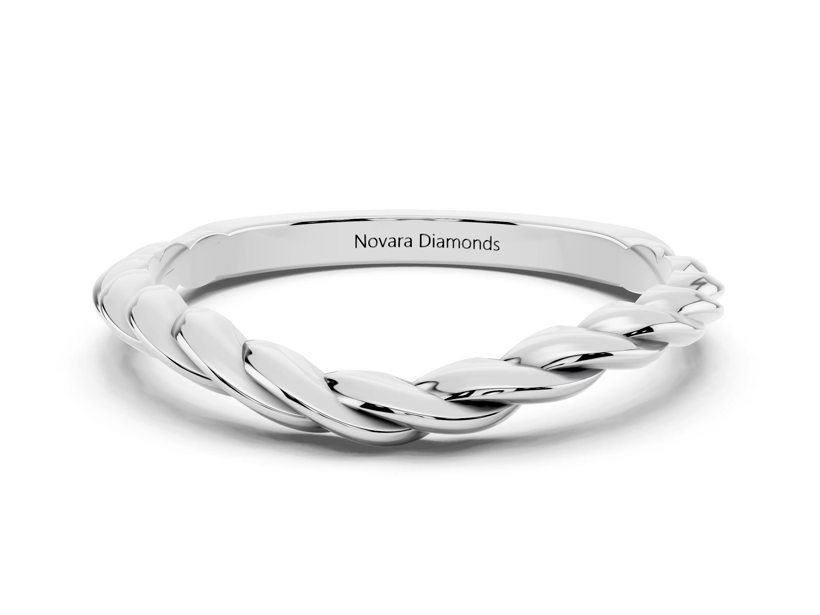 Marquise Diamond Twist Eternity Band Set in Platinum with Bezel Setting