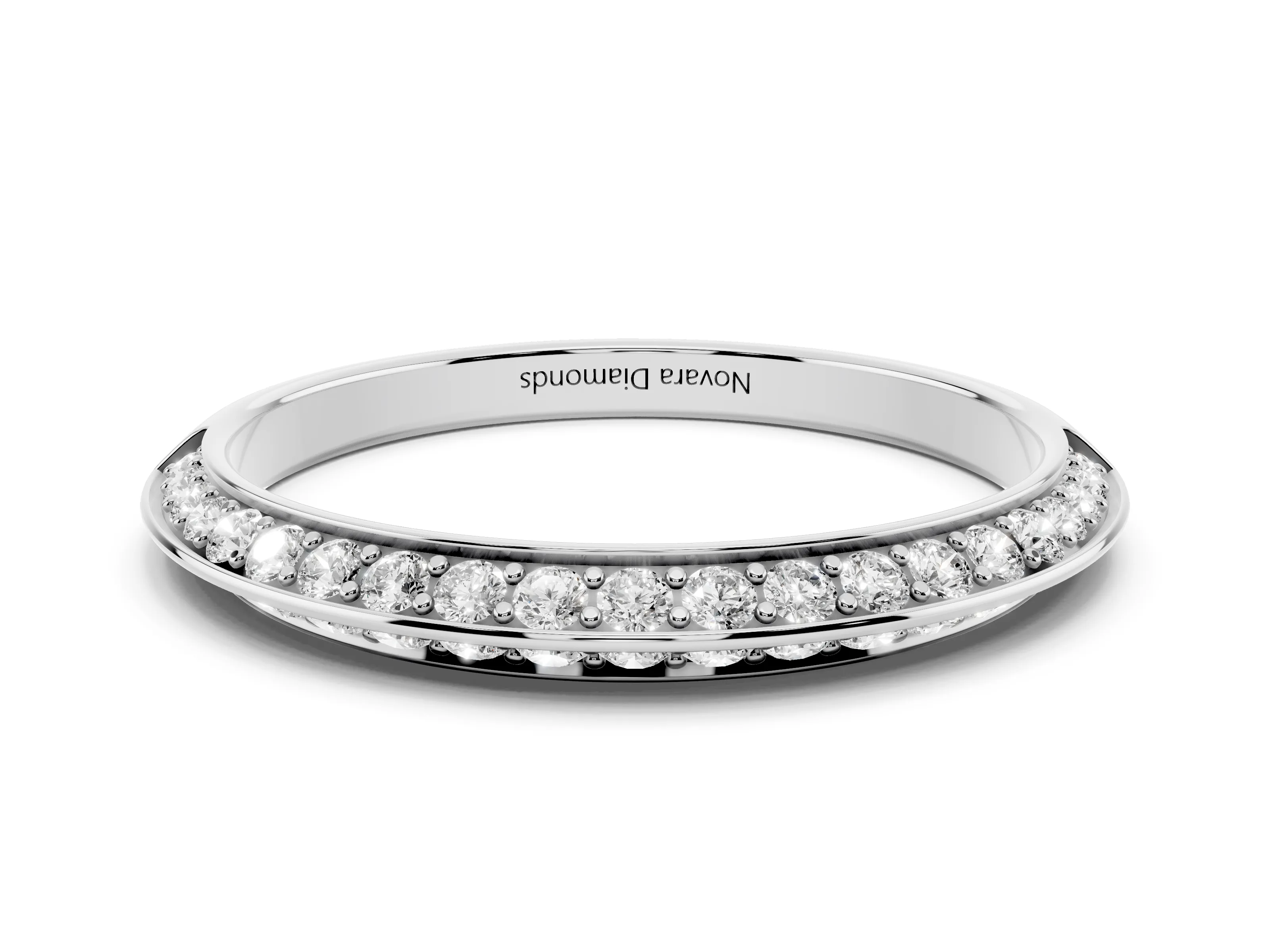 Round Diamond Double Row Pavé Eternity Band Set in Platinum with Channel Setting
