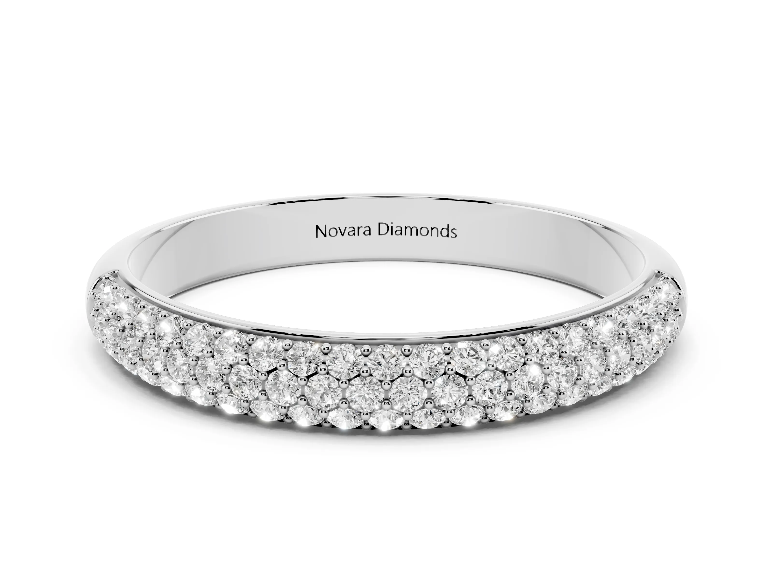 Round Diamond Pavé Eternity Band Set in Platinum with All-Around Stones