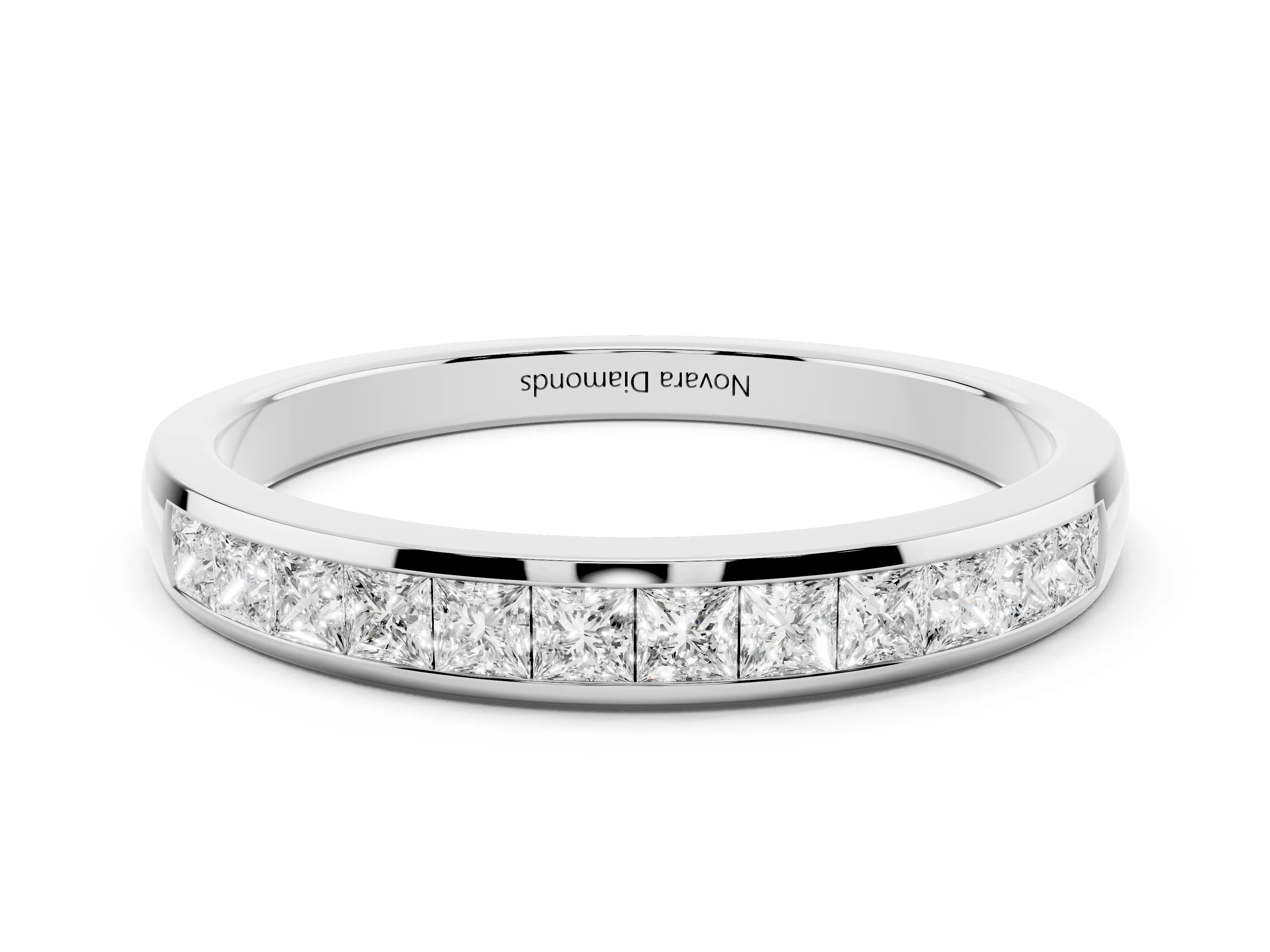 Princess Diamond Full Eternity Band Set in Platinum with Channel Setting