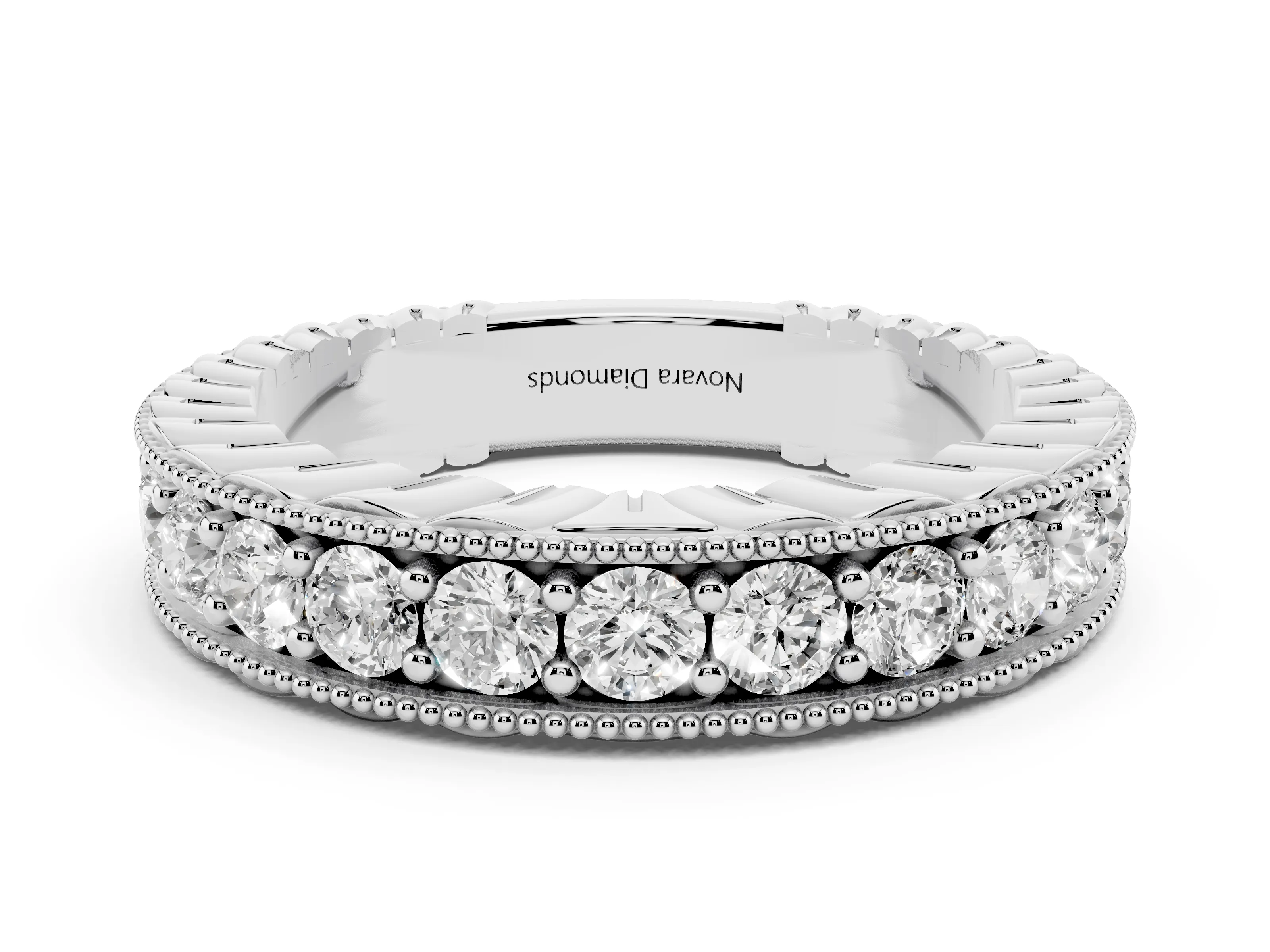 Round Diamond Full Circle Eternity Band Set in Platinum with Channel Setting
