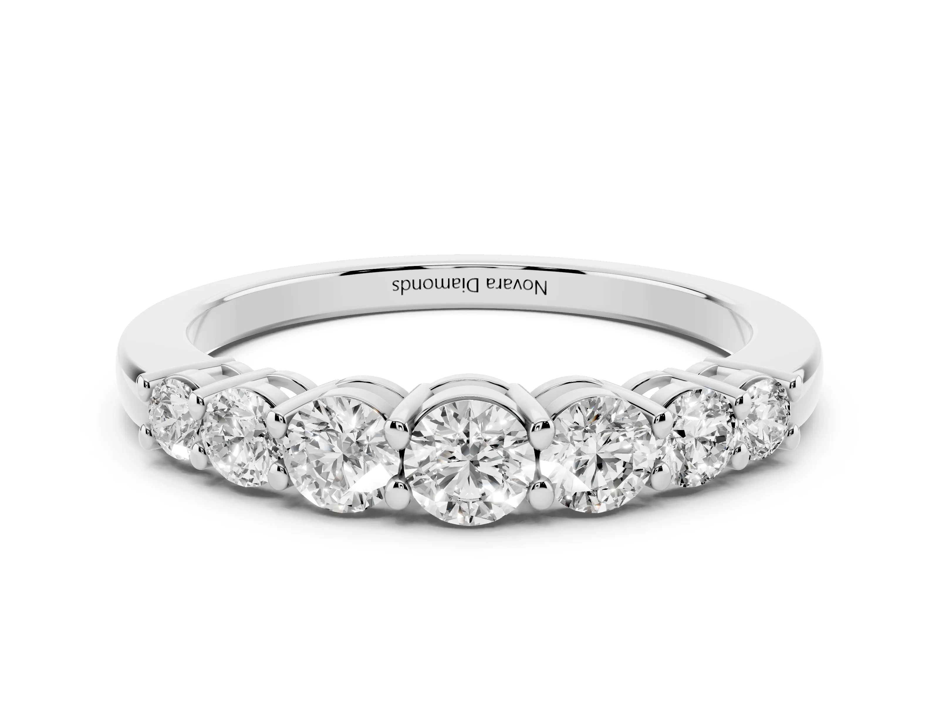 Round Diamond Half Eternity Stacking Band Set in Platinum with Prong Setting