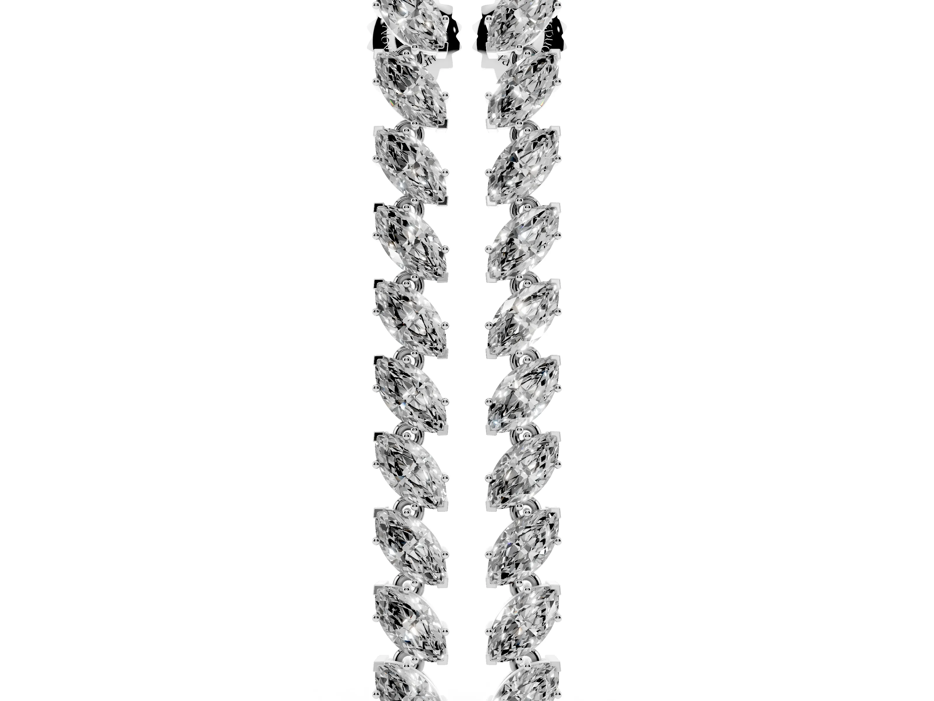 Marquise Lab-Grown Diamond Linear Dangle Earrings | Slanted Stones | Sterling Silver