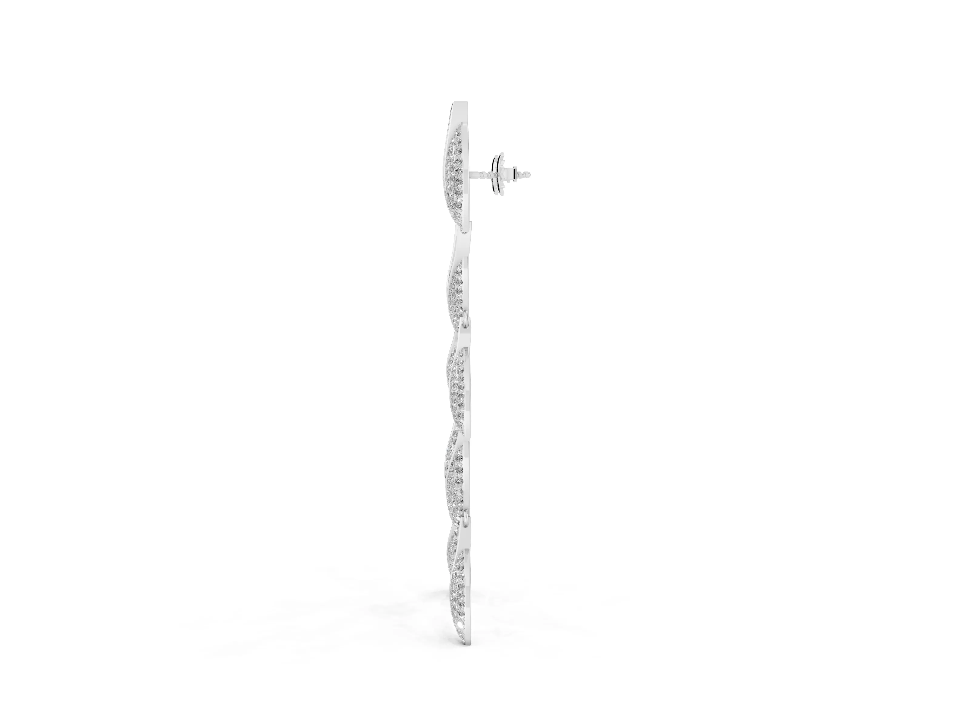 Round Lab-Grown Diamond Pavé Olive Branch Drop Earrings | Five Leaves | Sterling Silver