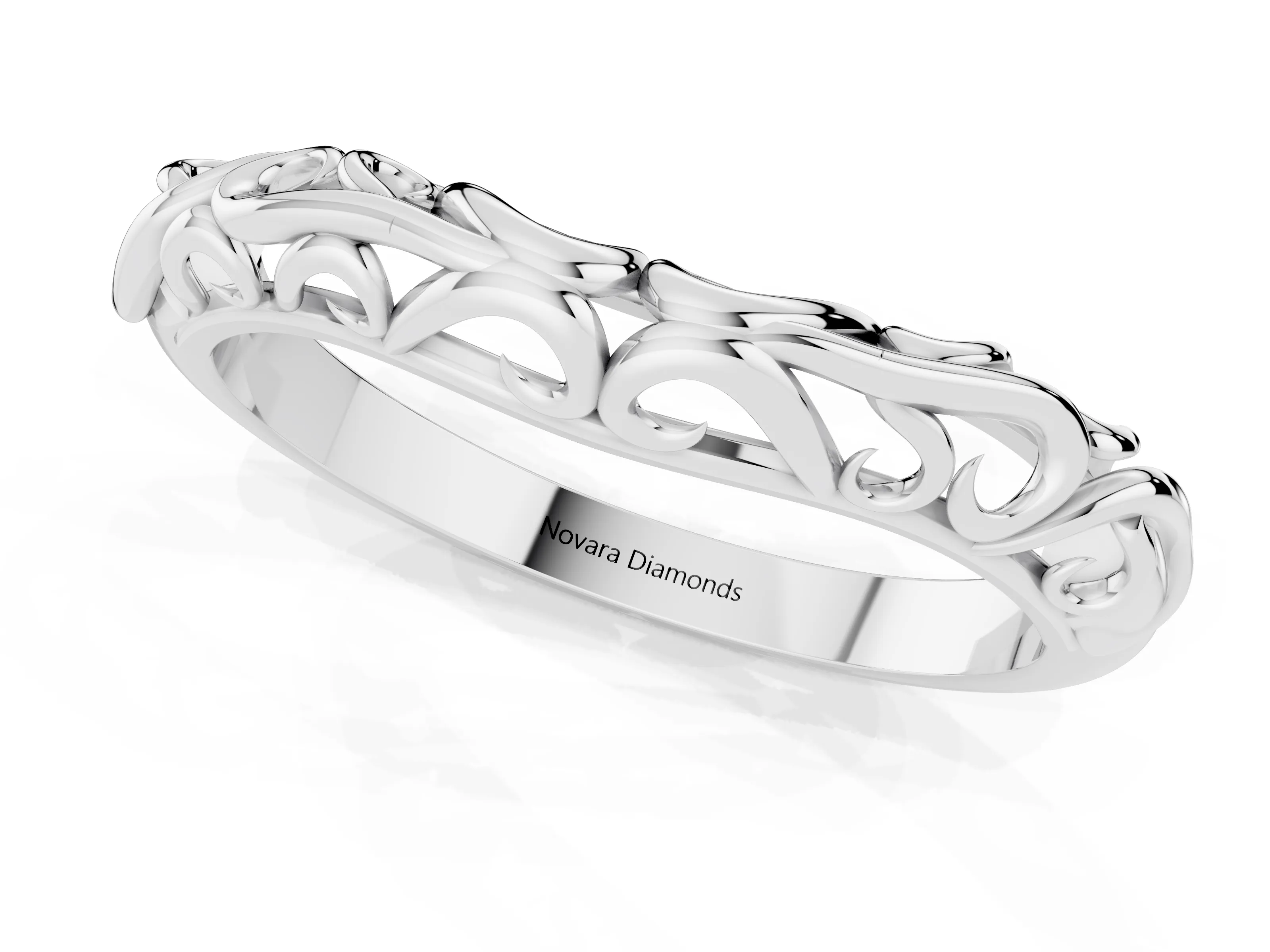 Twisted Vine Filigree Band Set in Platinum – second view
