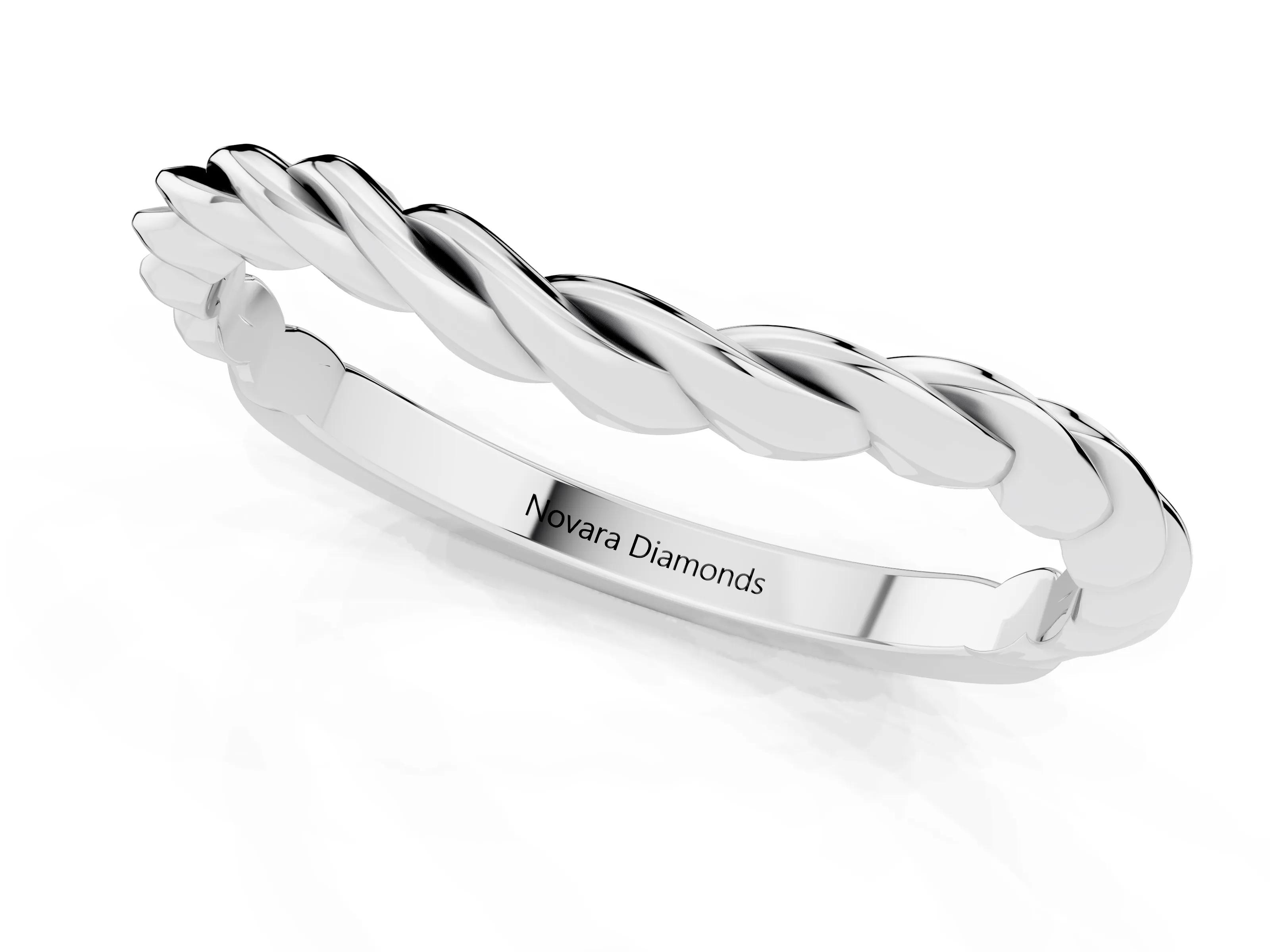 Marquise Diamond Twist Eternity Band Set in Platinum with Bezel Setting – second view
