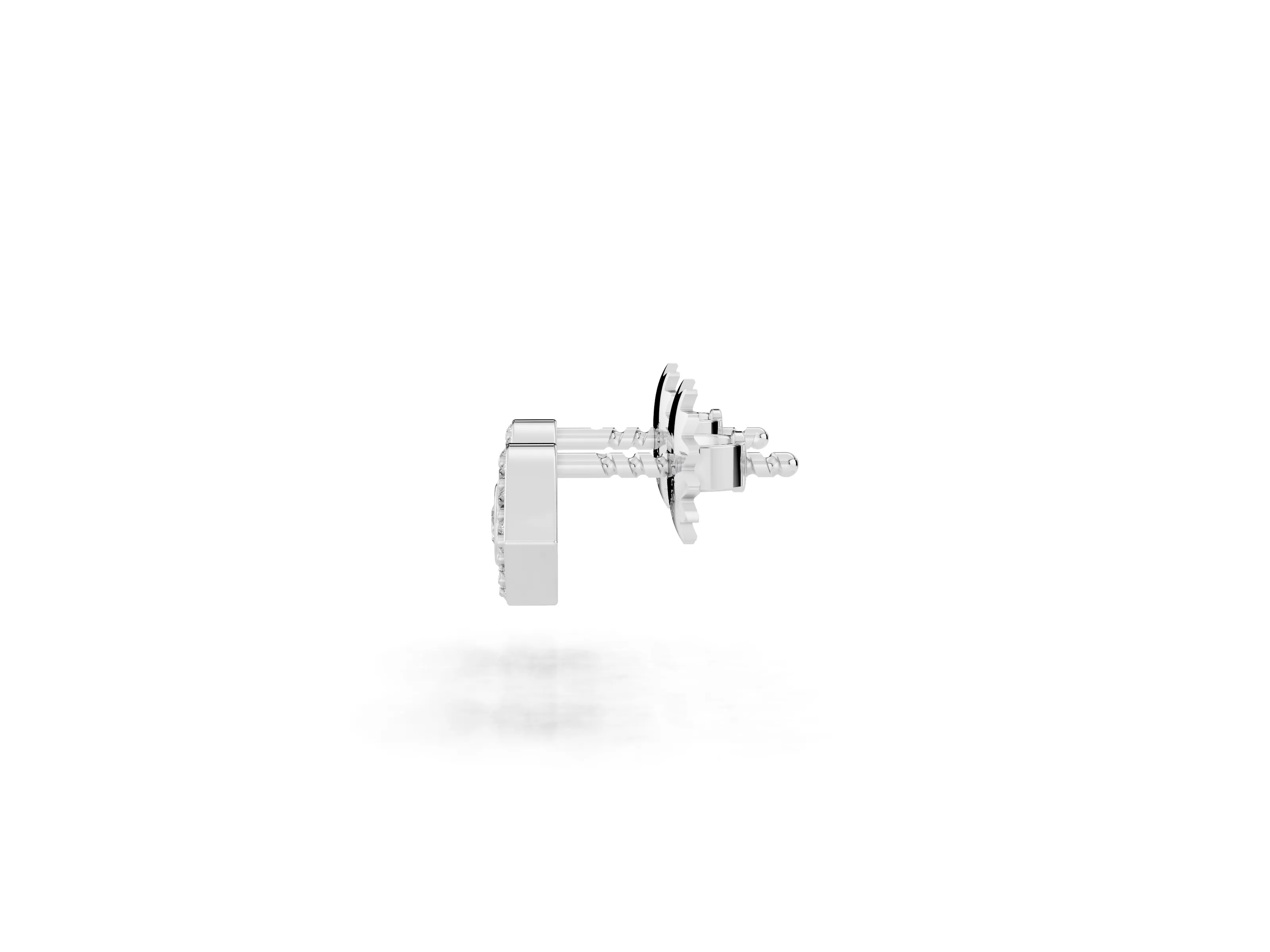 Round Lab-Grown Diamond Evil Eye Stud Earrings | Bezel Set Pupil | Platinum