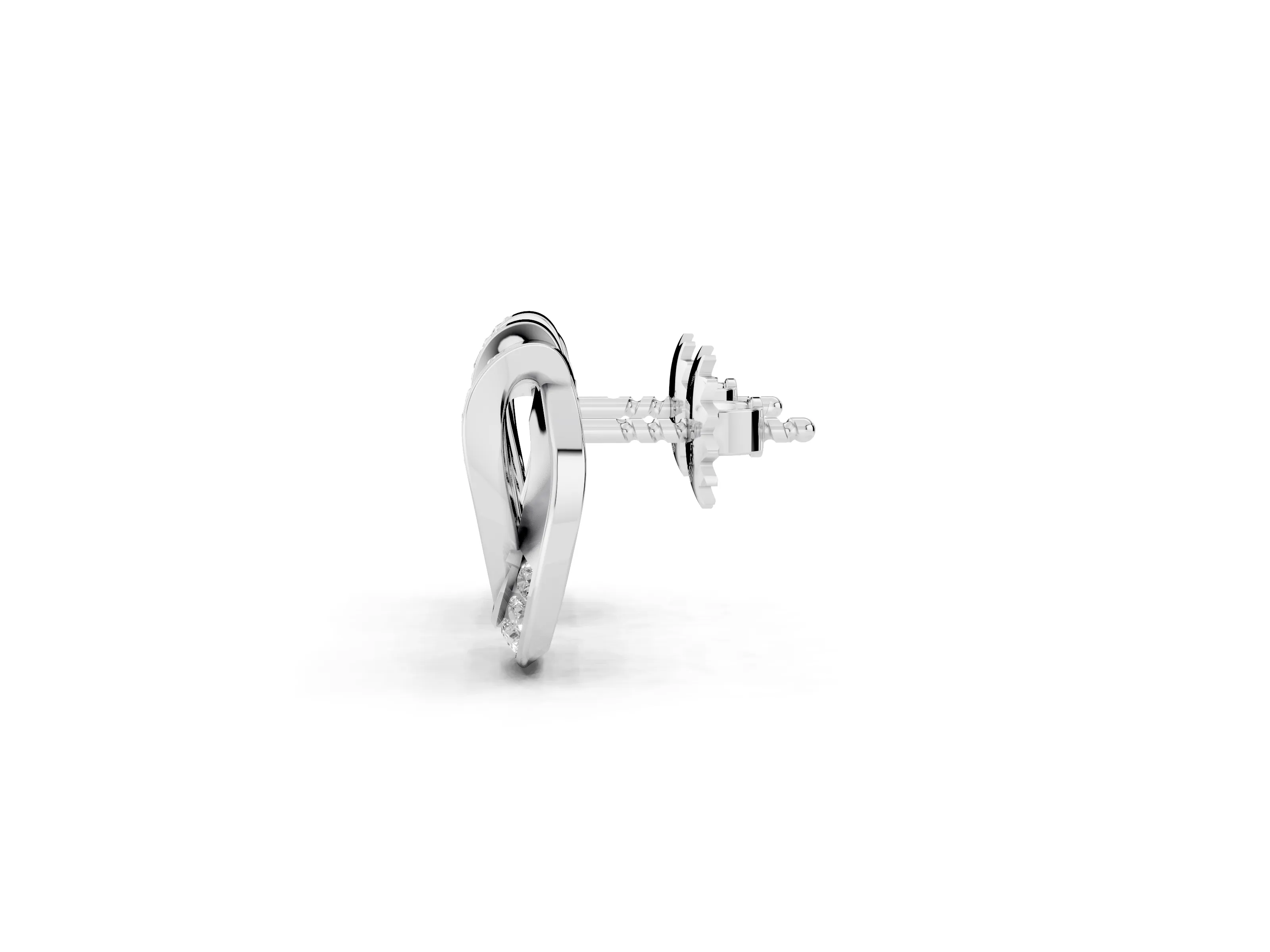 Round Lab-Grown Diamond Pavé Knot Stud Earrings | Layered Loops | Sterling Silver