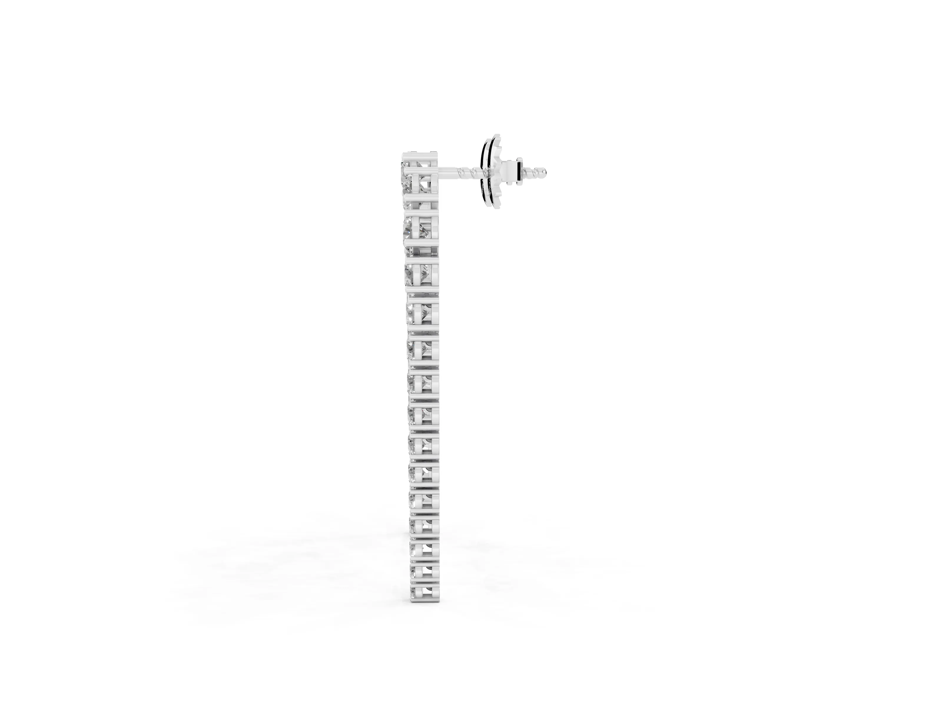 Round Lab-Grown Diamond Graduated Arch Drop Earrings | Uneven Legs | Platinum