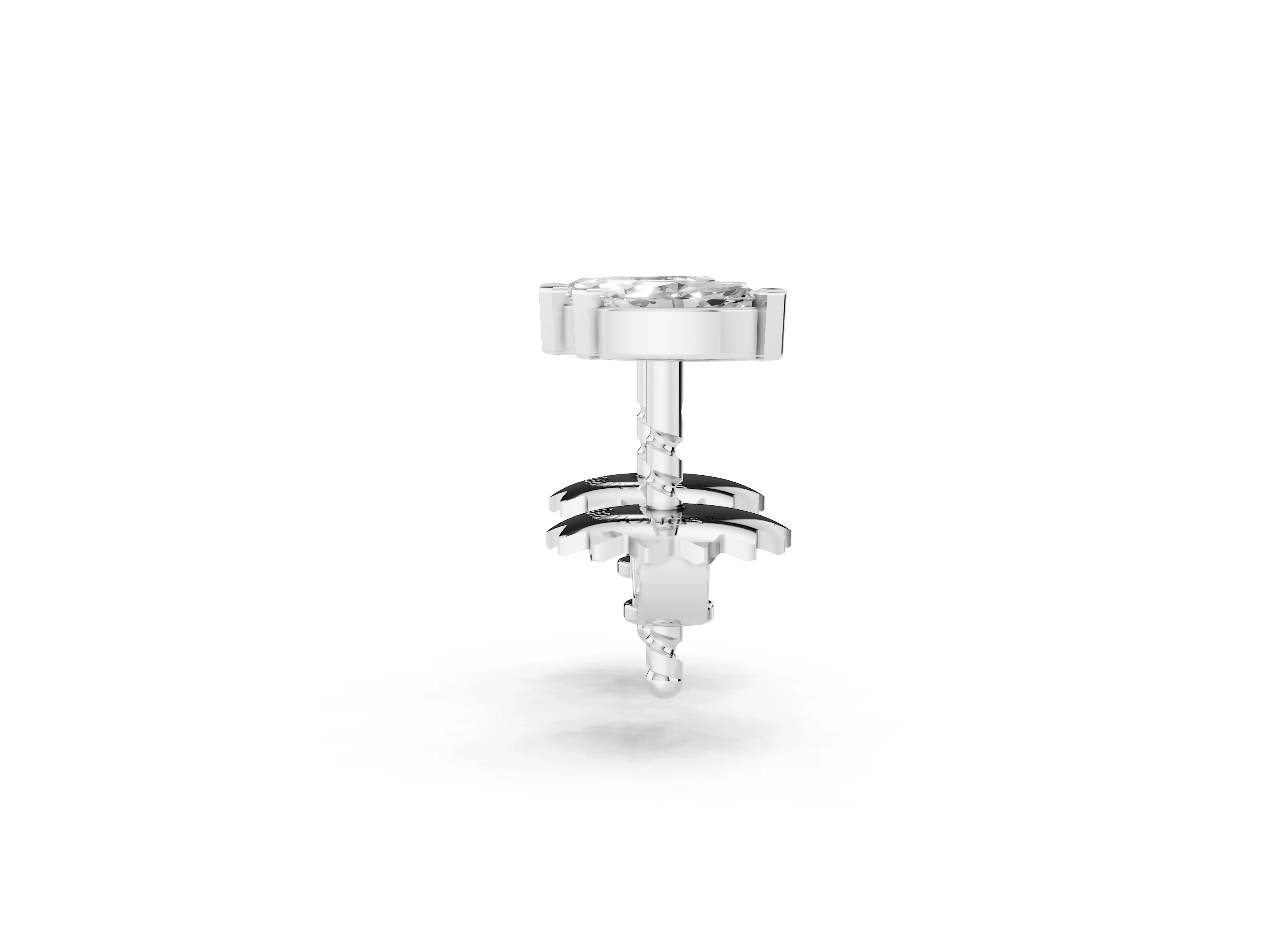 Marquise Lab-Grown Diamond Staggered Two Stone Stud Earrings | V-Tip Prongs | White Gold