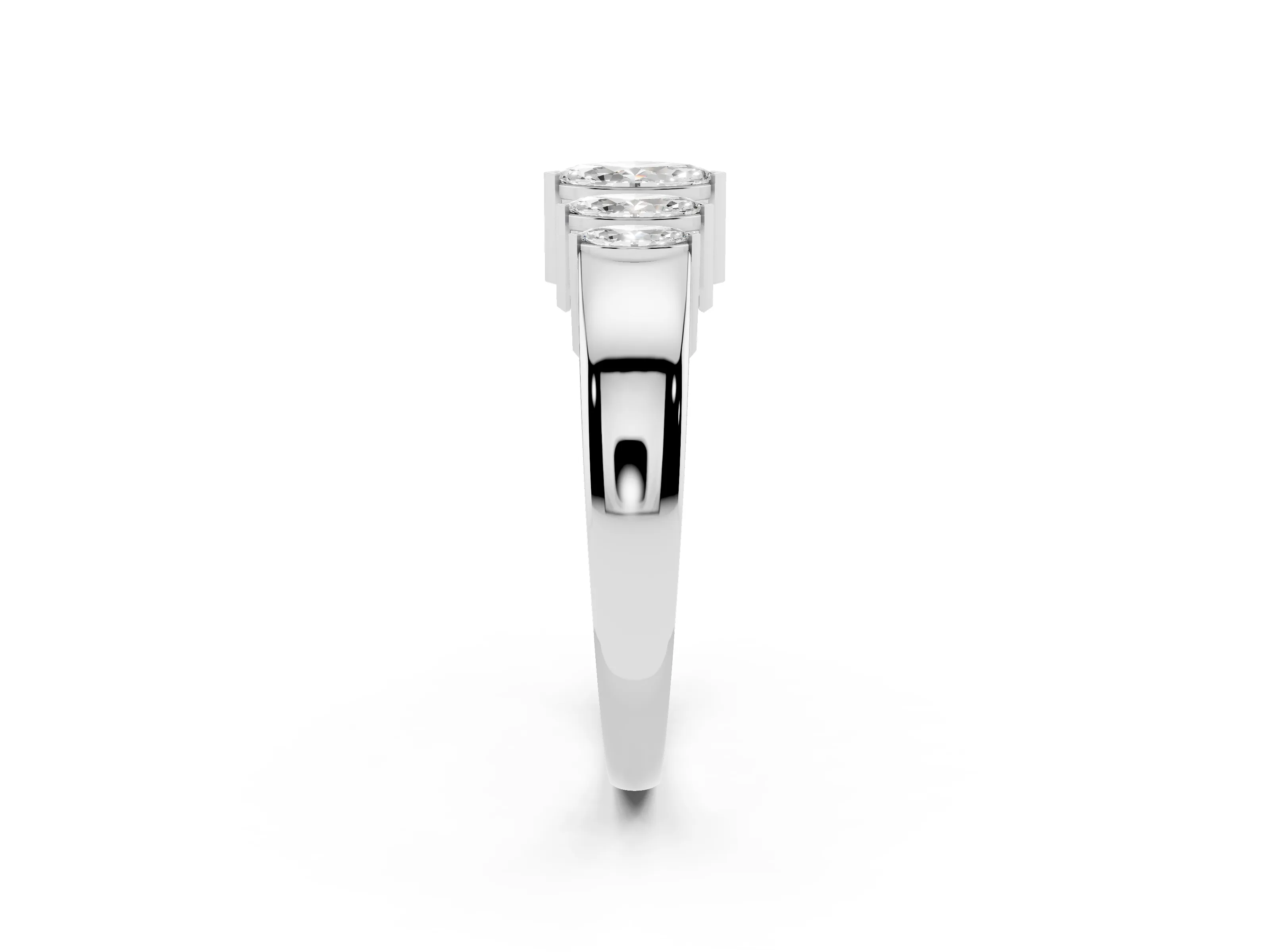 Marquise Diamond Five-Stone Band Set in Silver with Bar Setting