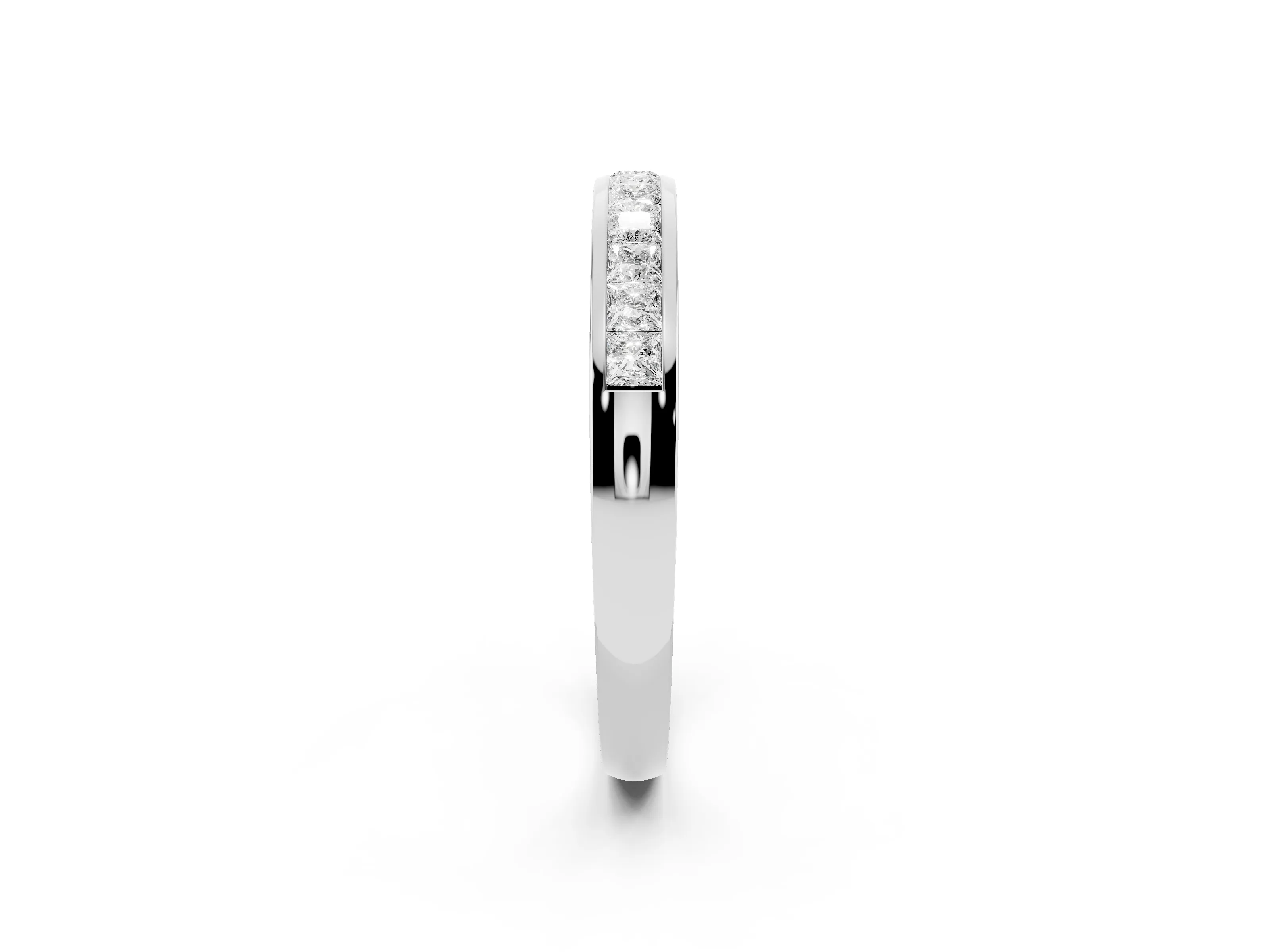 Princess Diamond Full Eternity Band Set in White gold with Channel Setting