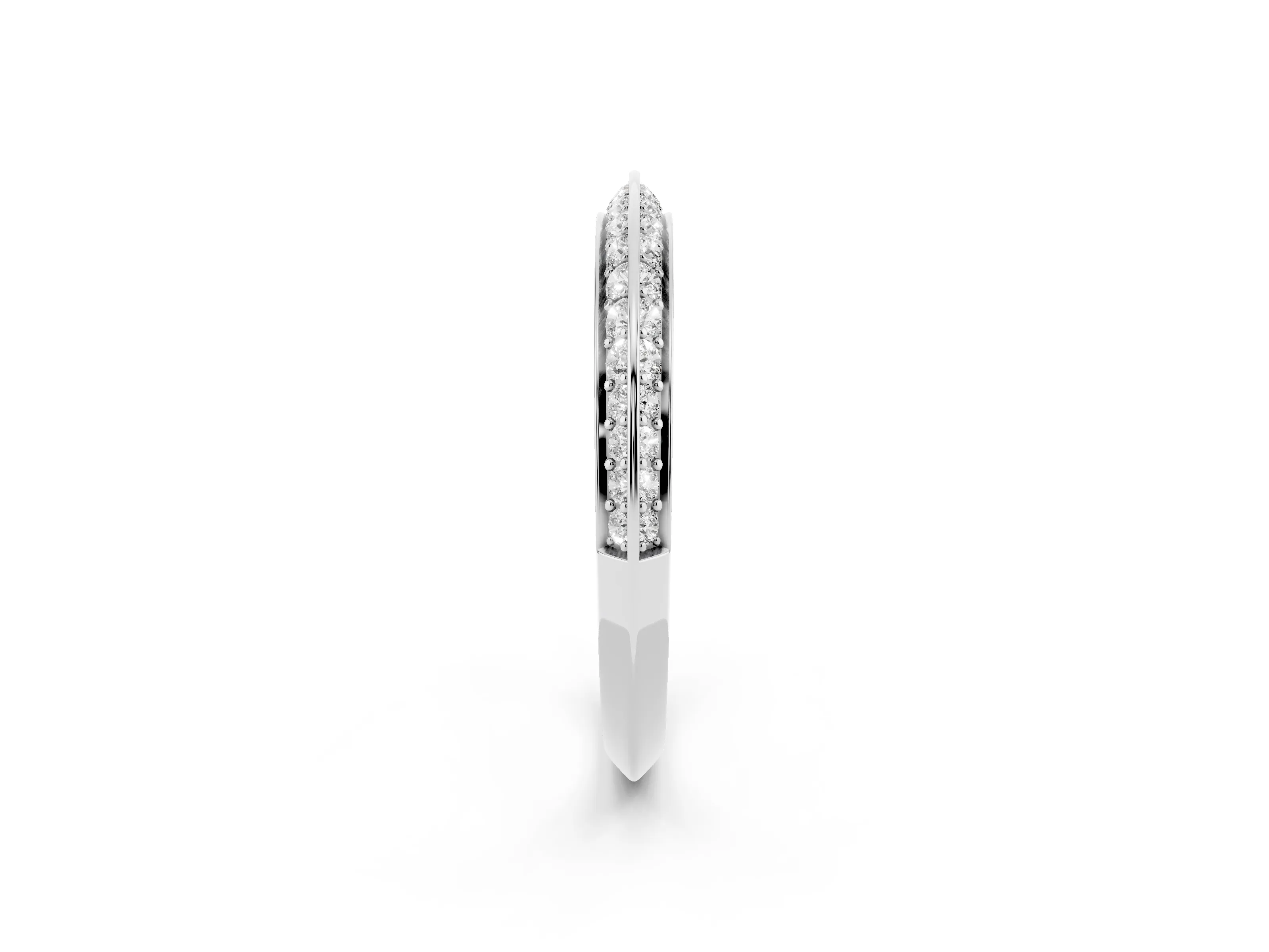 Round Diamond Double Row Pavé Eternity Band Set in Silver with Channel Setting