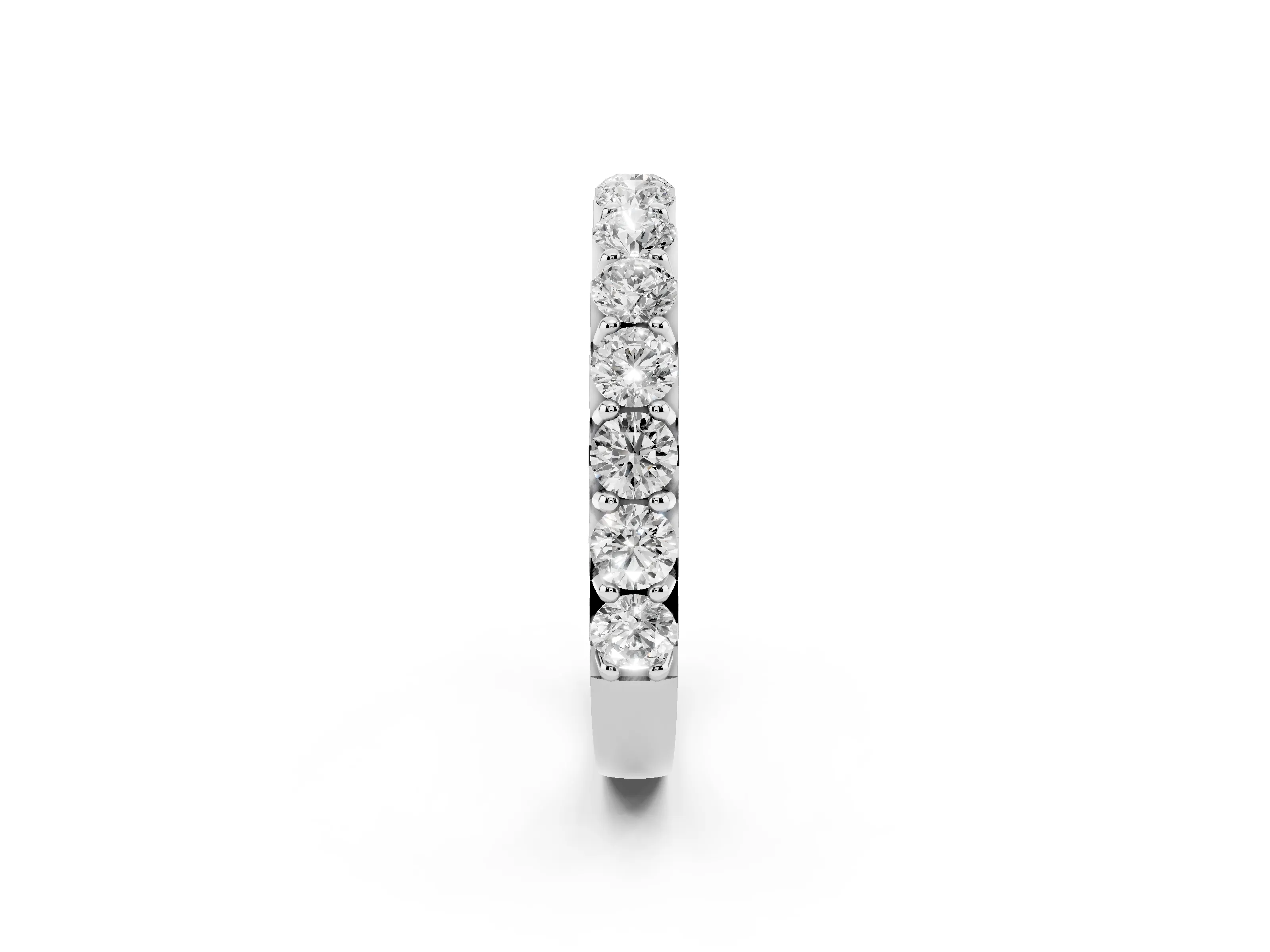 Round Diamond Half Eternity Band Set in Silver with Classic Prong Setting