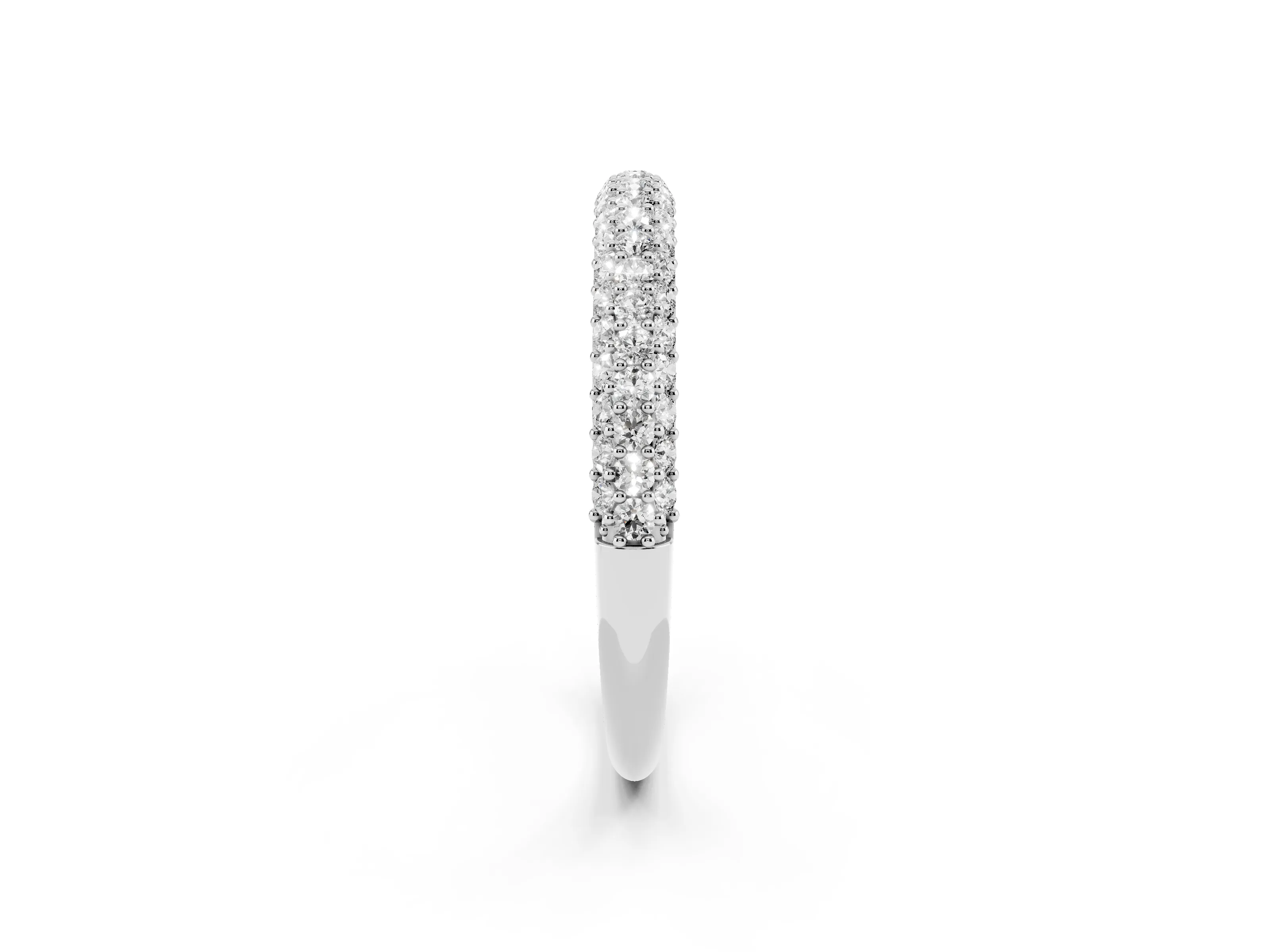 Round Diamond Pavé Eternity Band Set in White gold with Full Circle Row