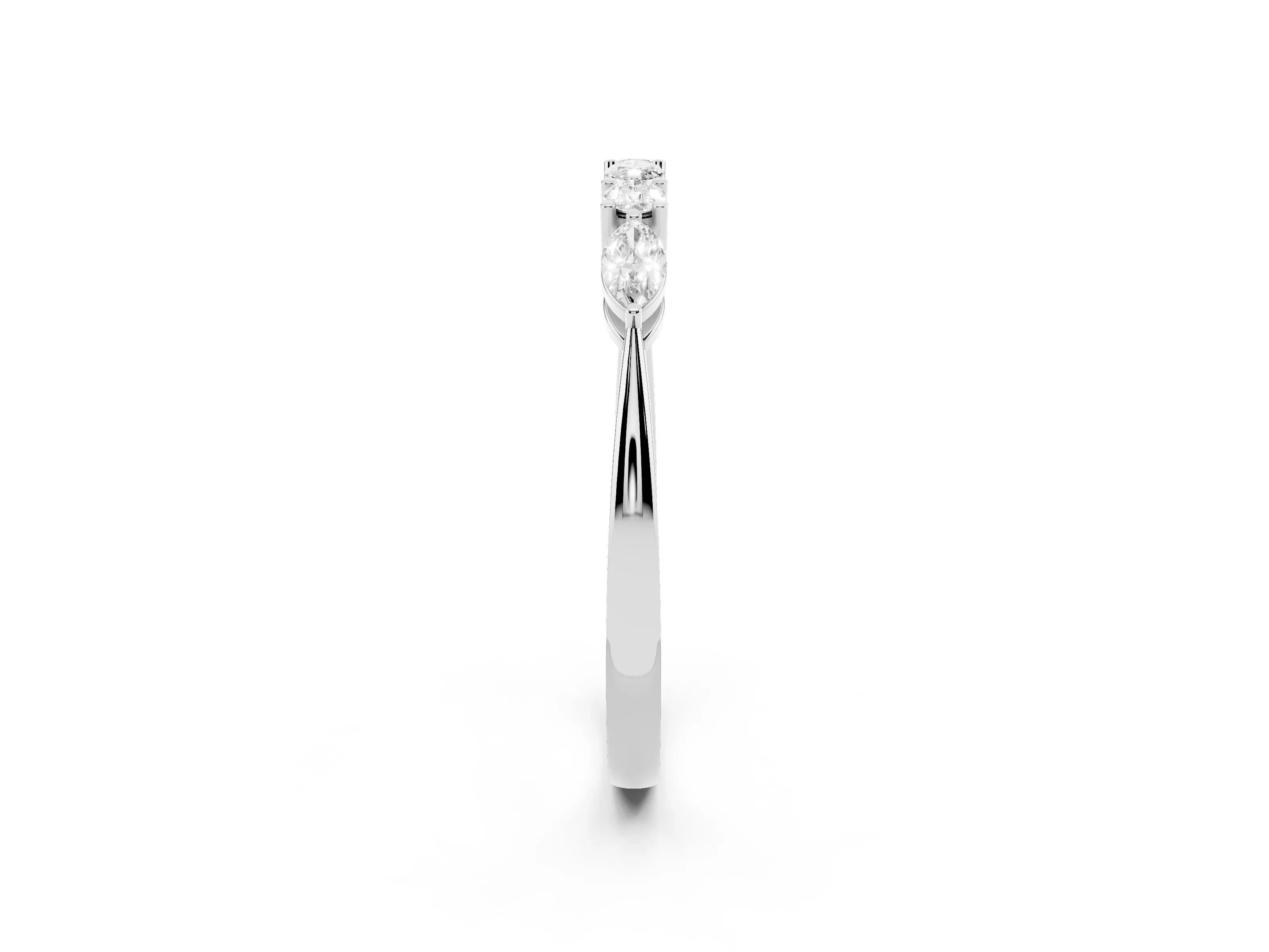 Round Diamond Five-Stone Half Eternity Band Set in White gold with Prong Setting