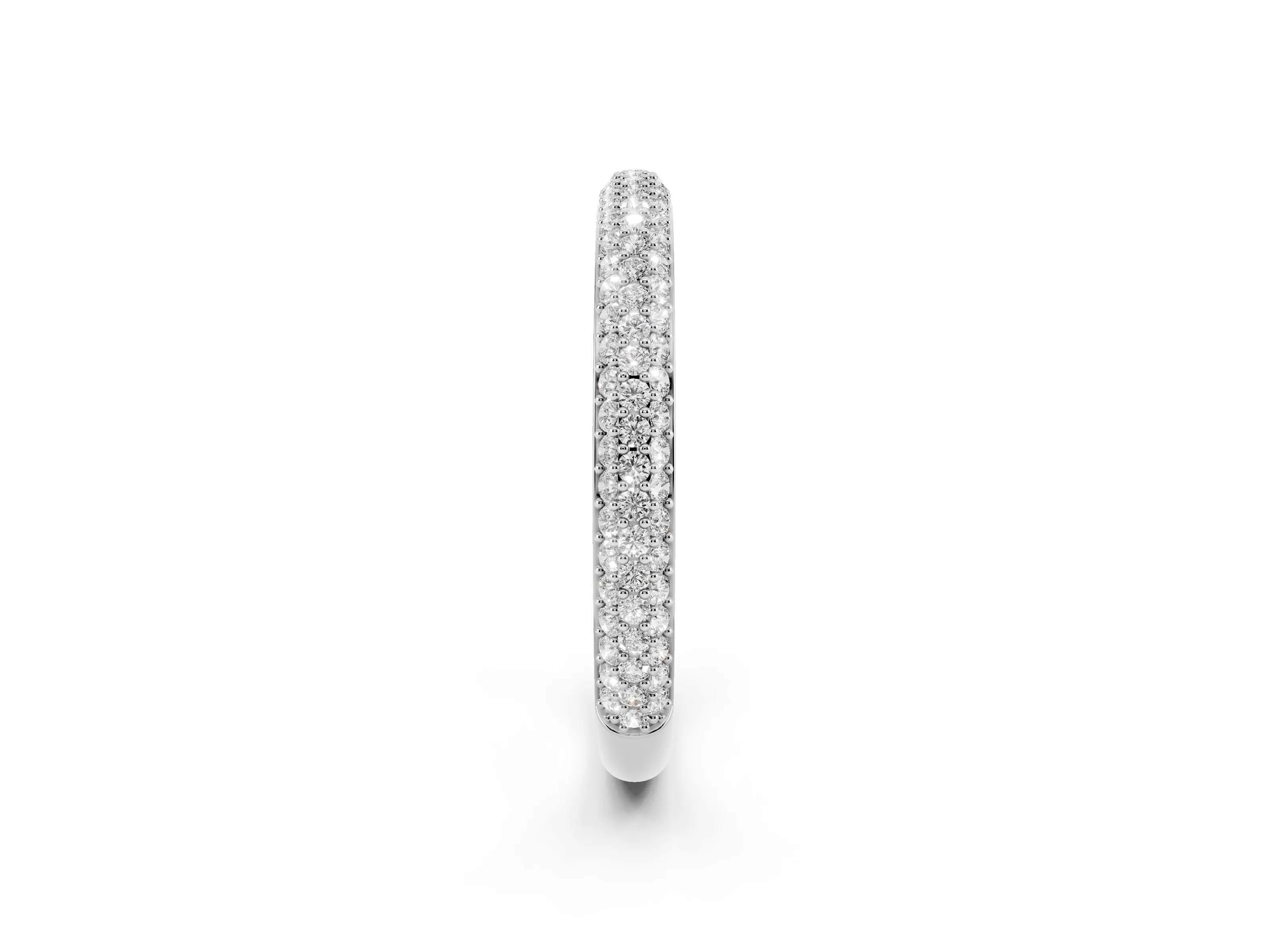 Round Diamond Three-Row Pavé Eternity Band Set in Platinum