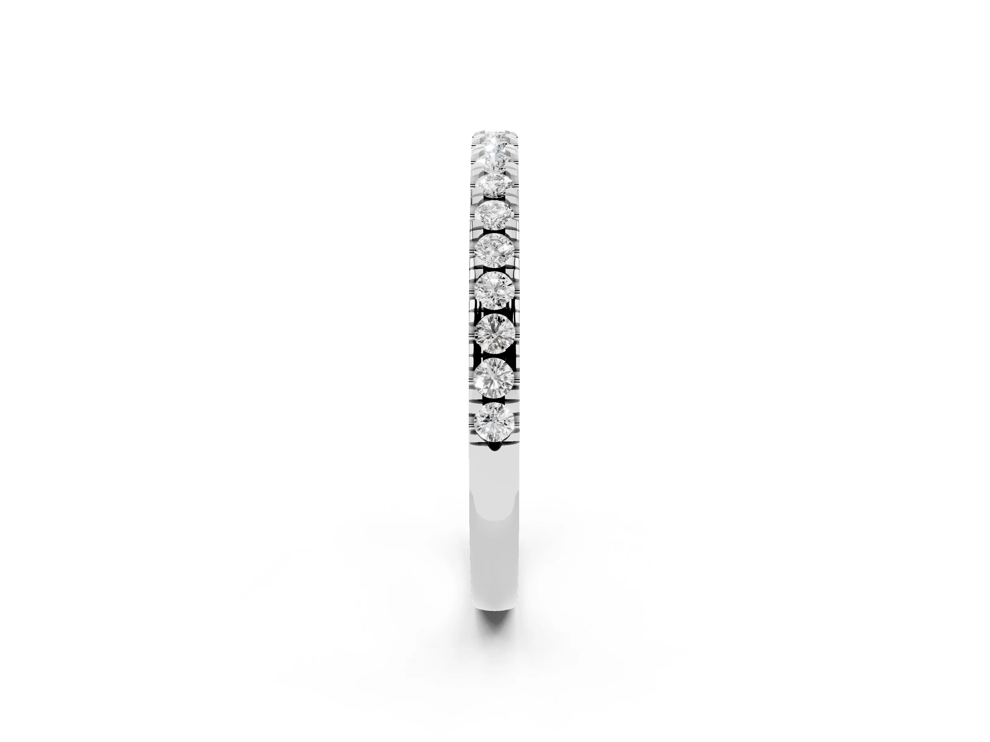 Round Diamond Eternity Band Set in White gold with Pavé-Set Row