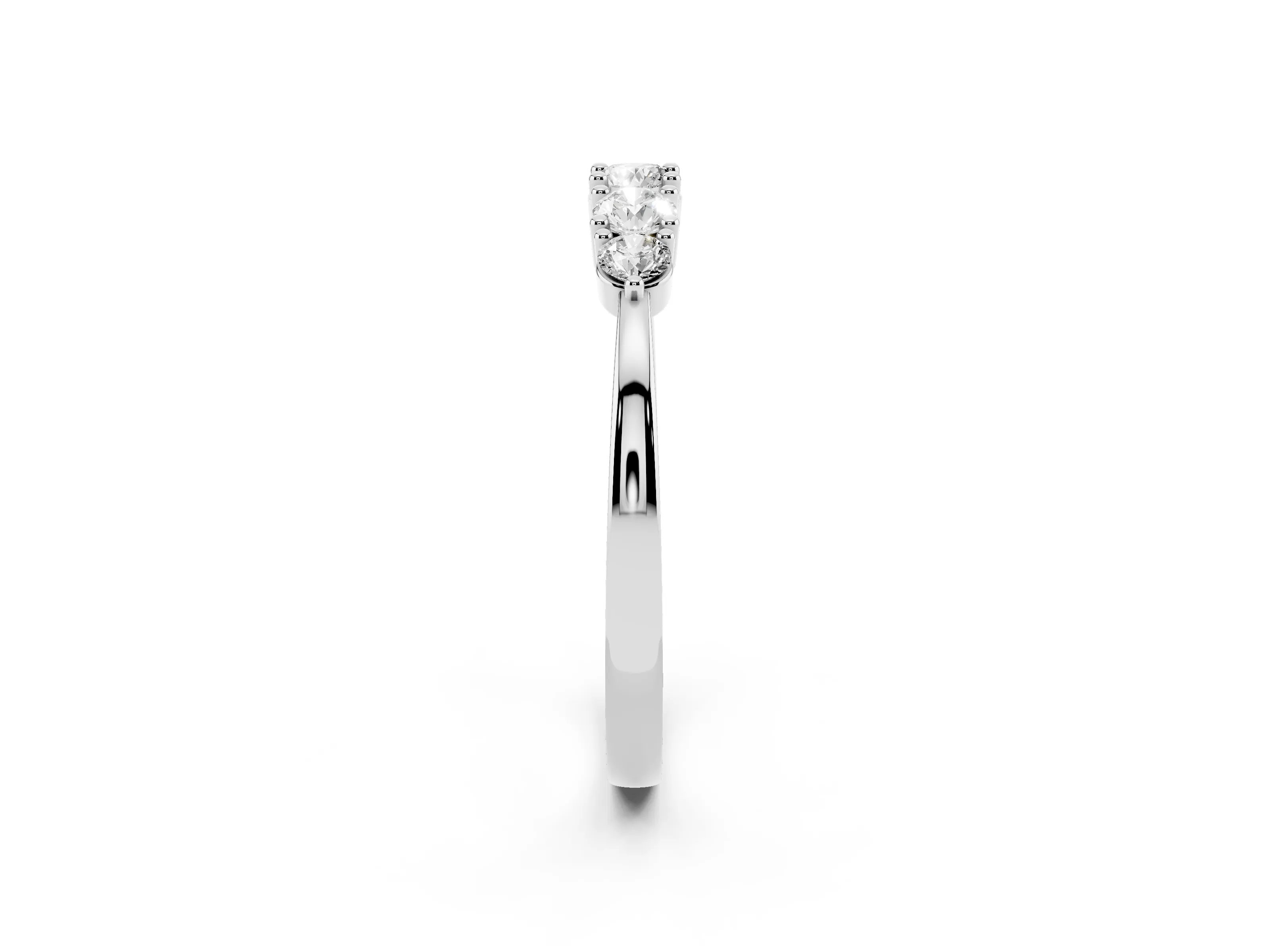 Round Diamond Half Eternity Band Set in Platinum with Prong Setting